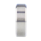 ARCTIC Flat Beveled Edges Titanium Ring with Brushed Center and Vibrant Blue Inside - 8mm