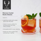 Mercury Crystal Lowball Tumblers, Set of 2