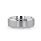 SHIRE Titanium Men’s Flat Wedding Ring, Brushed Center with Polished Beveled Edges — 6mm & 8mm