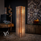 Tangerine Onyx Floor Lamp - Medium - 51.5"H x 12"W - Square