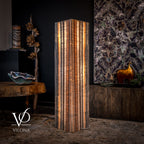 Tangerine Onyx Floor Lamp - Medium - 51.5"H x 12"W - Square