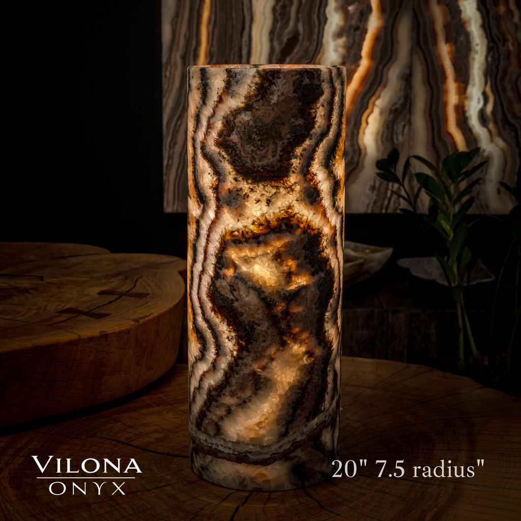 Tangerine Crystal (Onyx Table Lamp #27)