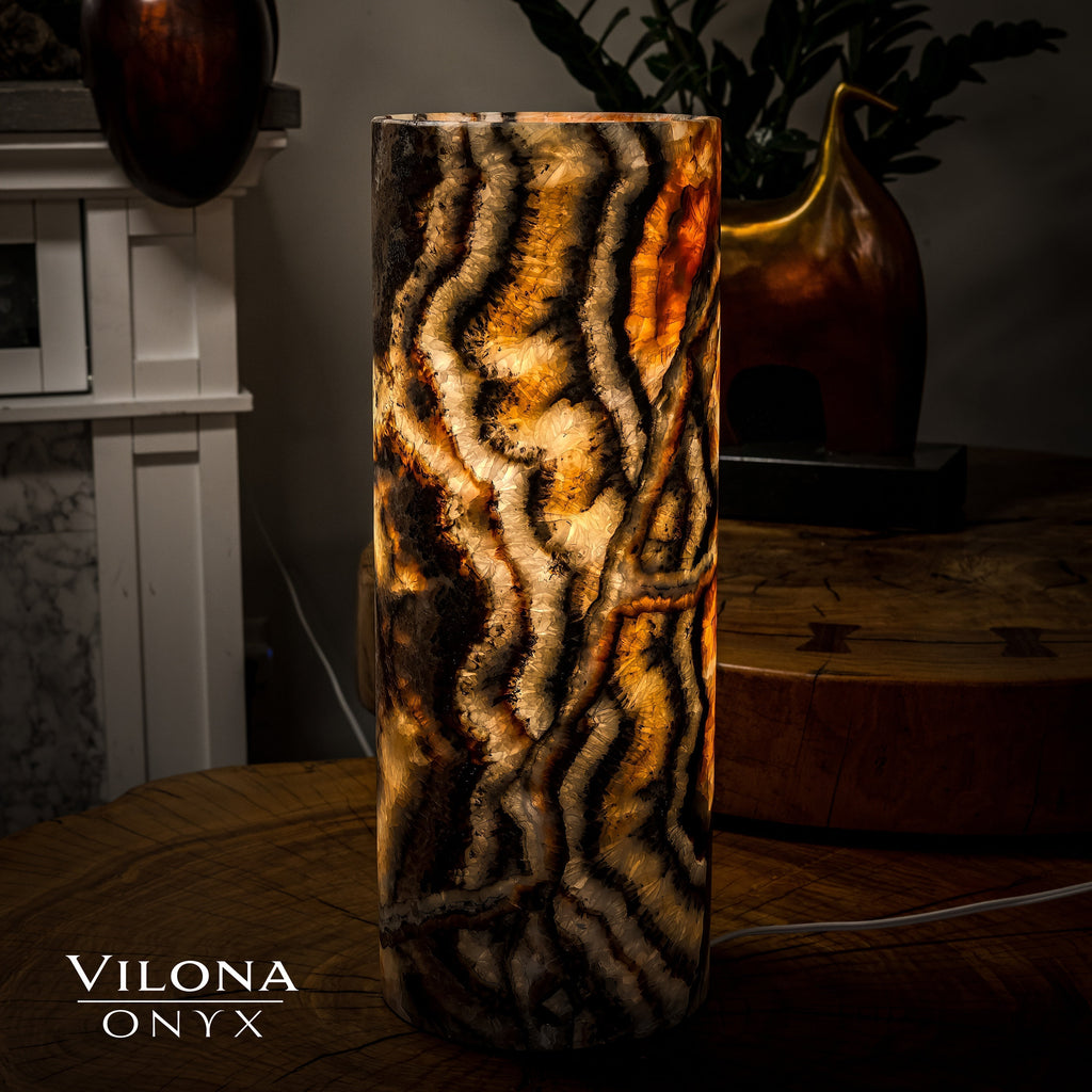 Tangerine Crystal (Onyx Table Lamp #27)