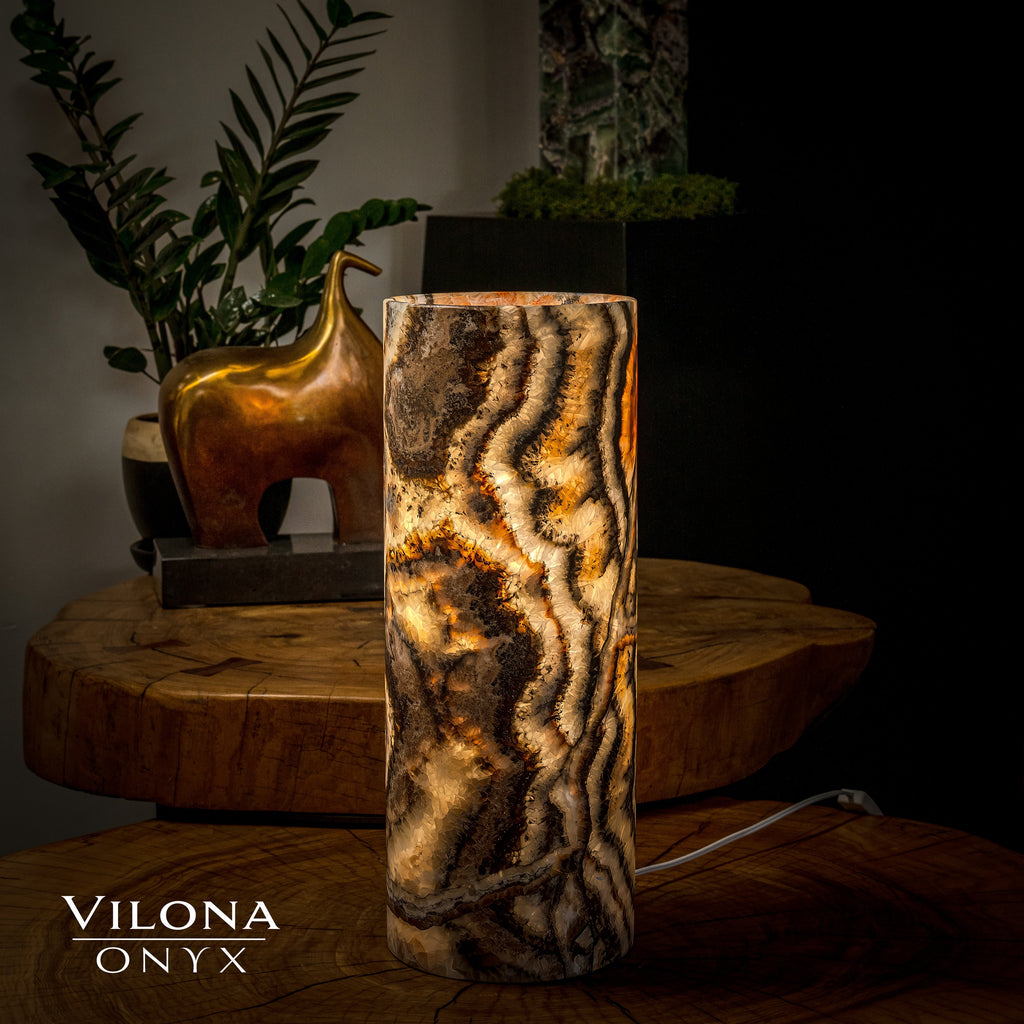 Tangerine Crystal (Onyx Table Lamp #27)