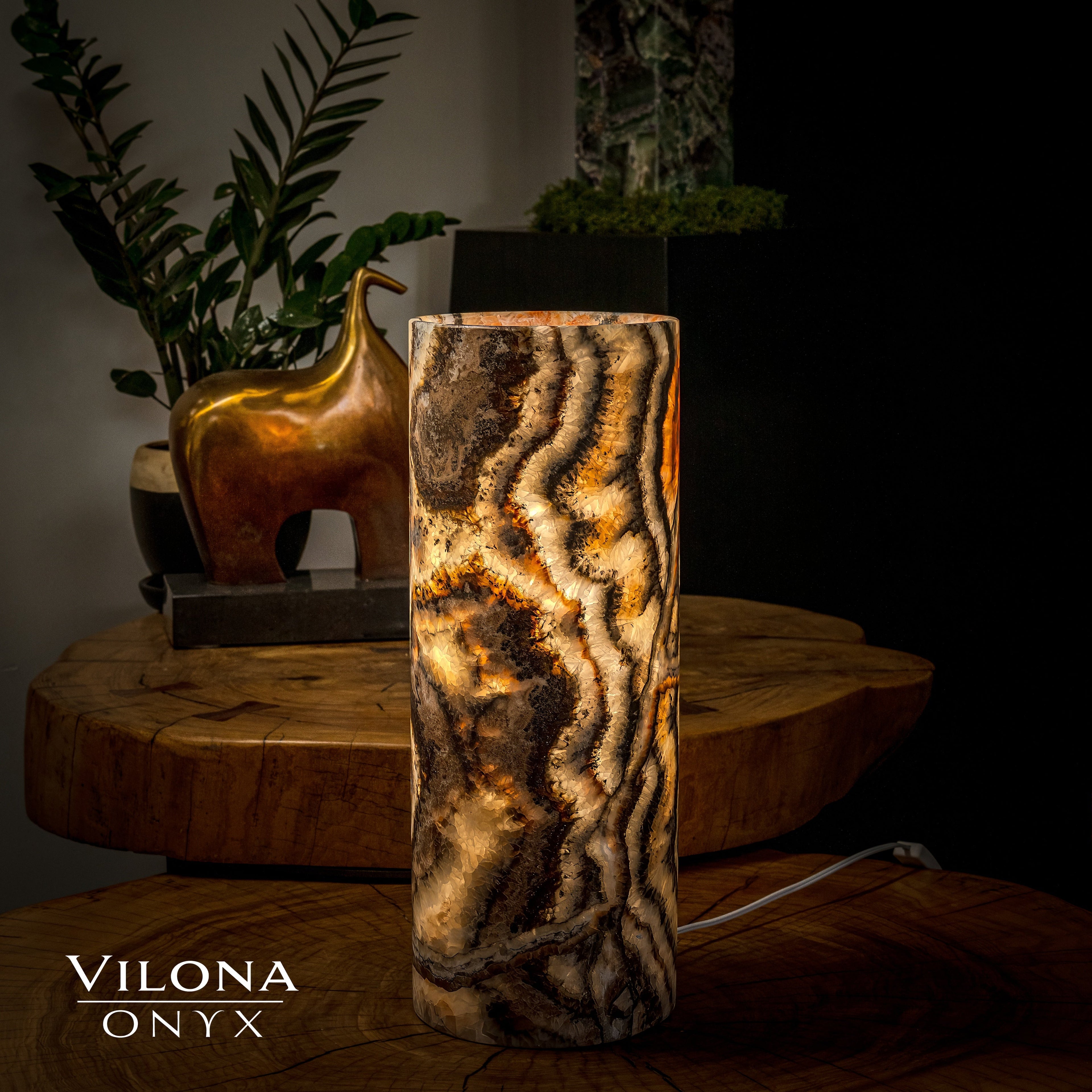 Tangerine Crystal (Onyx Table Lamp #27)