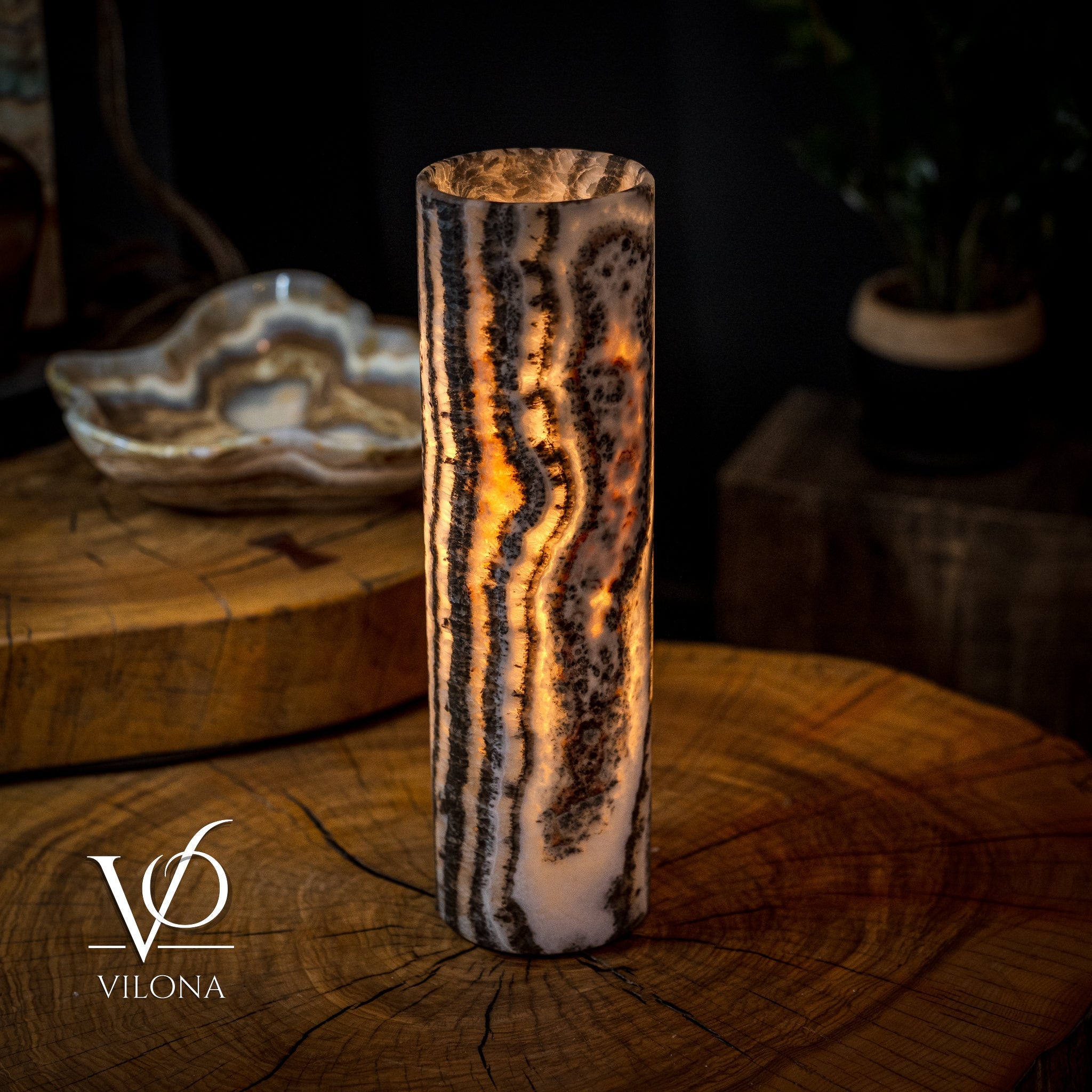 Tangerine Crystal (Onyx Table Lamp #30)