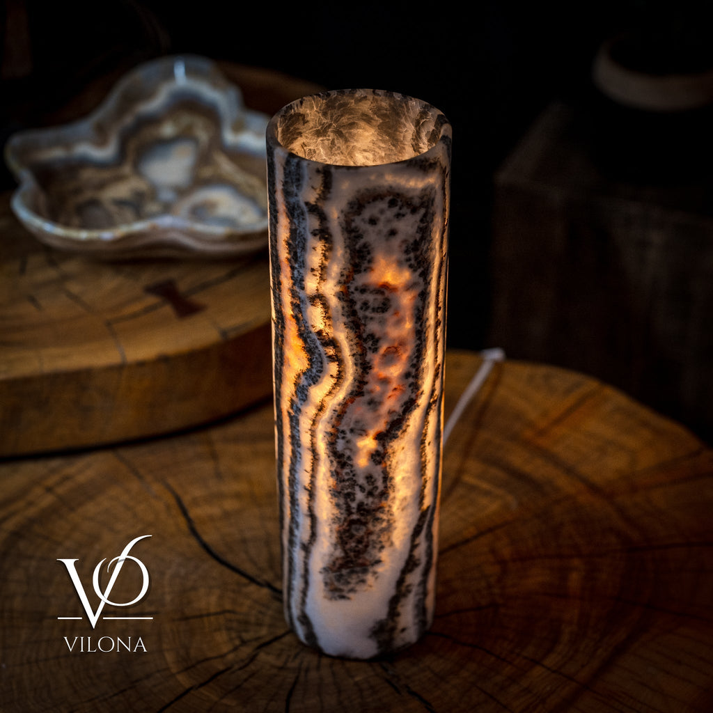 Tangerine Crystal (Onyx Table Lamp #30)