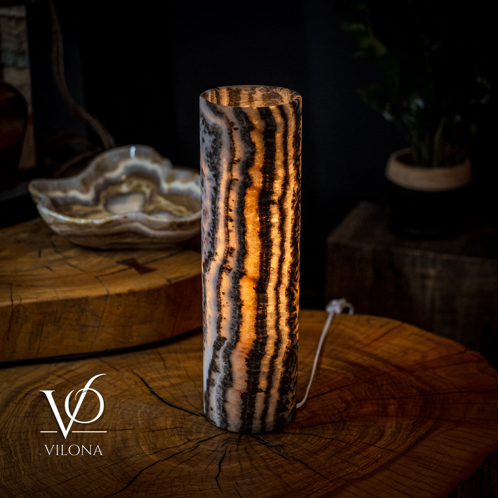Tangerine Crystal (Onyx Table Lamp #30)