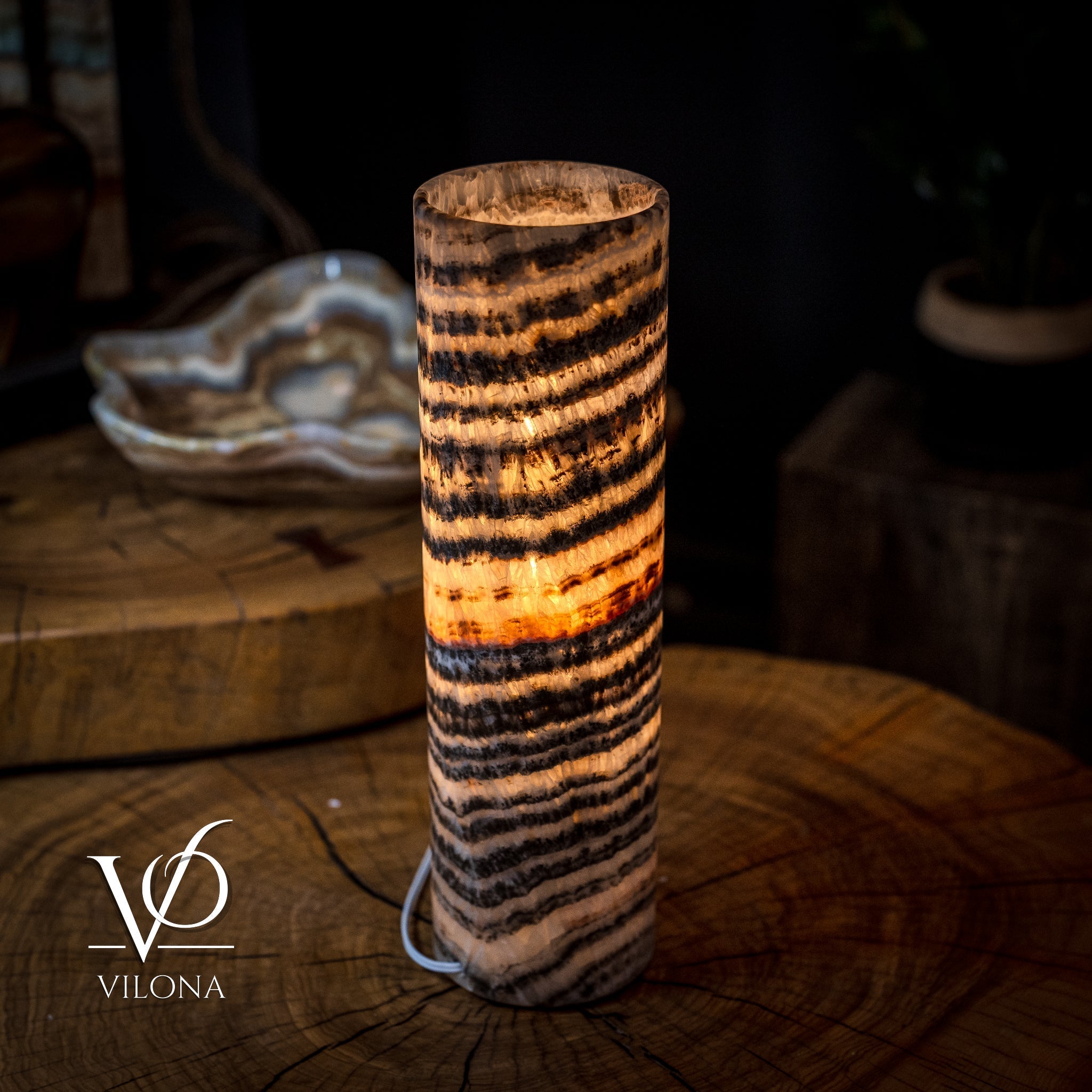 Tangerine Crystal (Onyx Table Lamp #31)