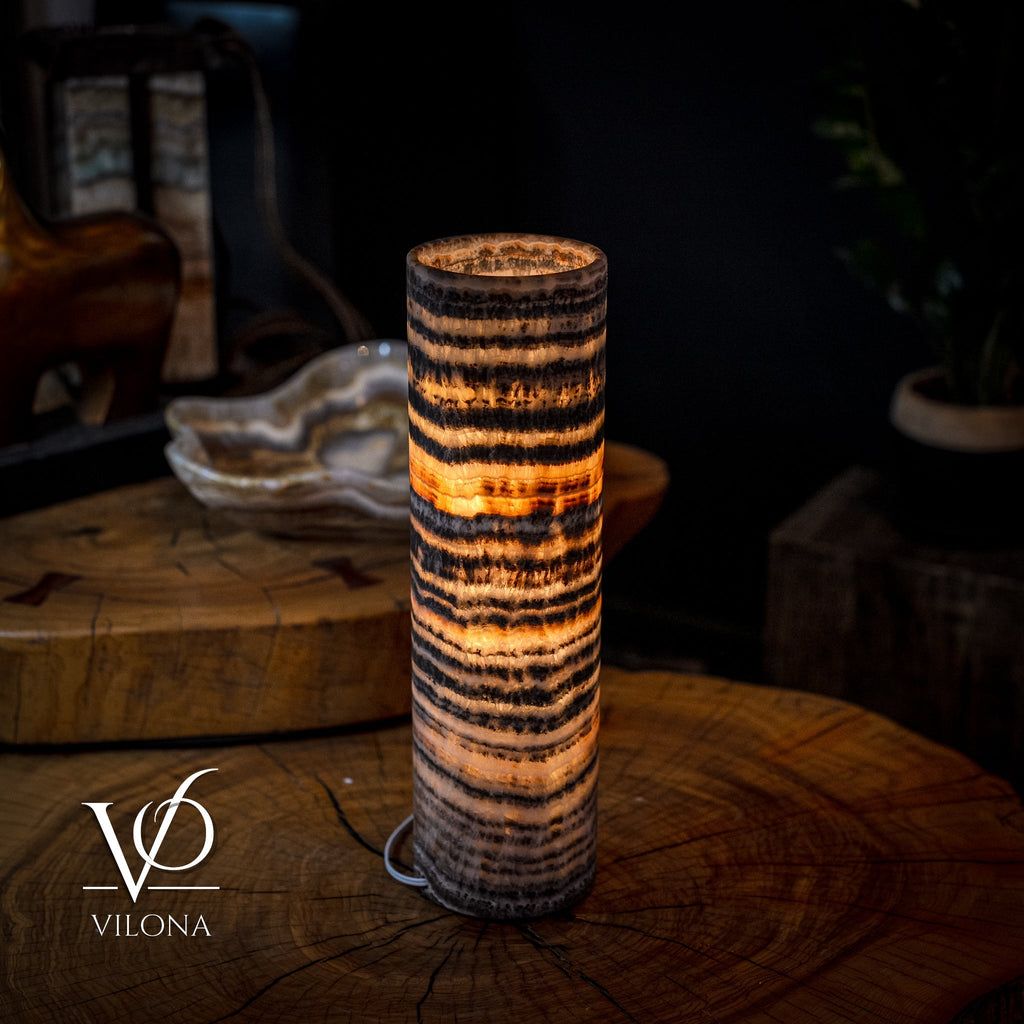 Tangerine Crystal (Onyx Table Lamp #32)
