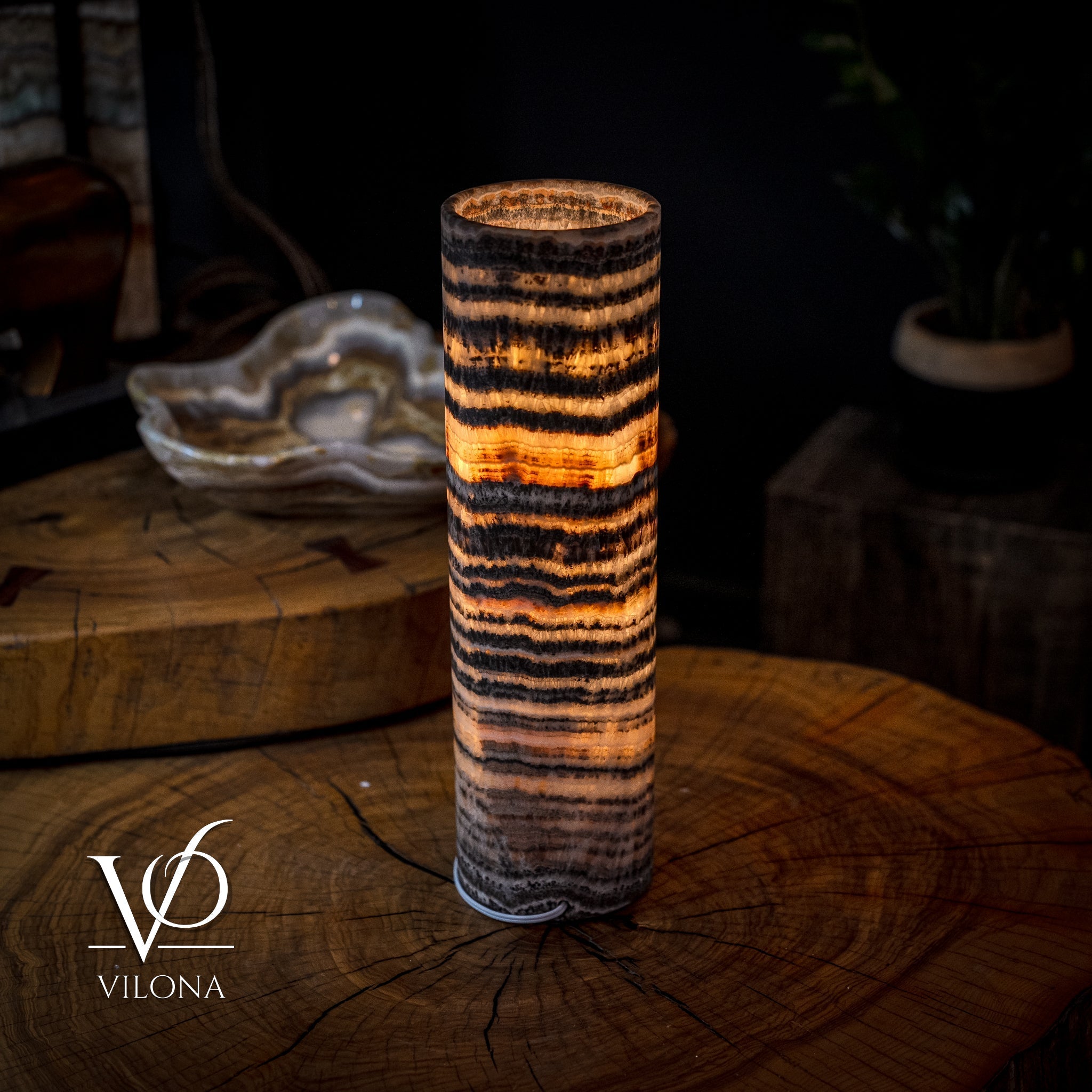 Tangerine Crystal (Onyx Table Lamp #32)