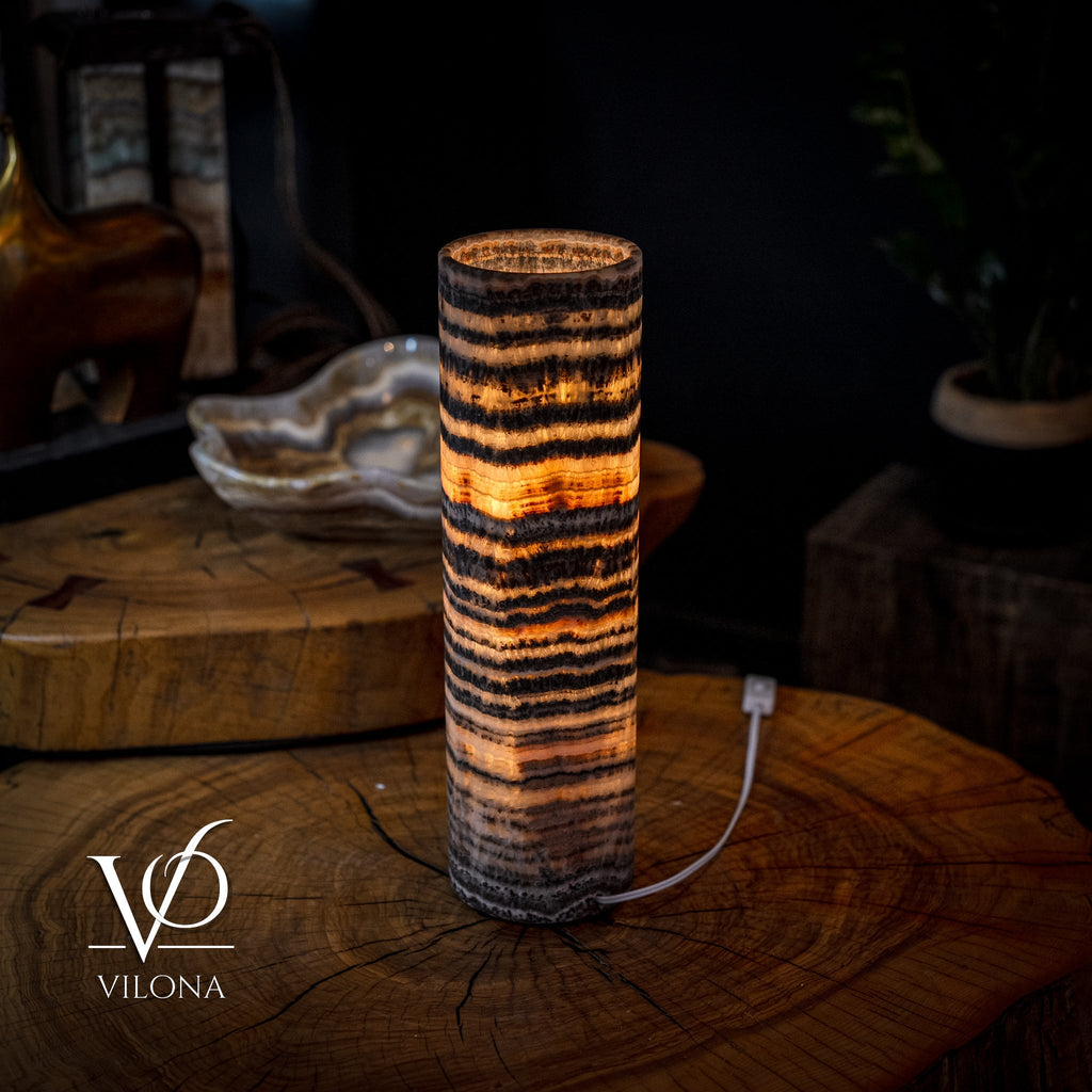 Tangerine Crystal (Onyx Table Lamp #32)