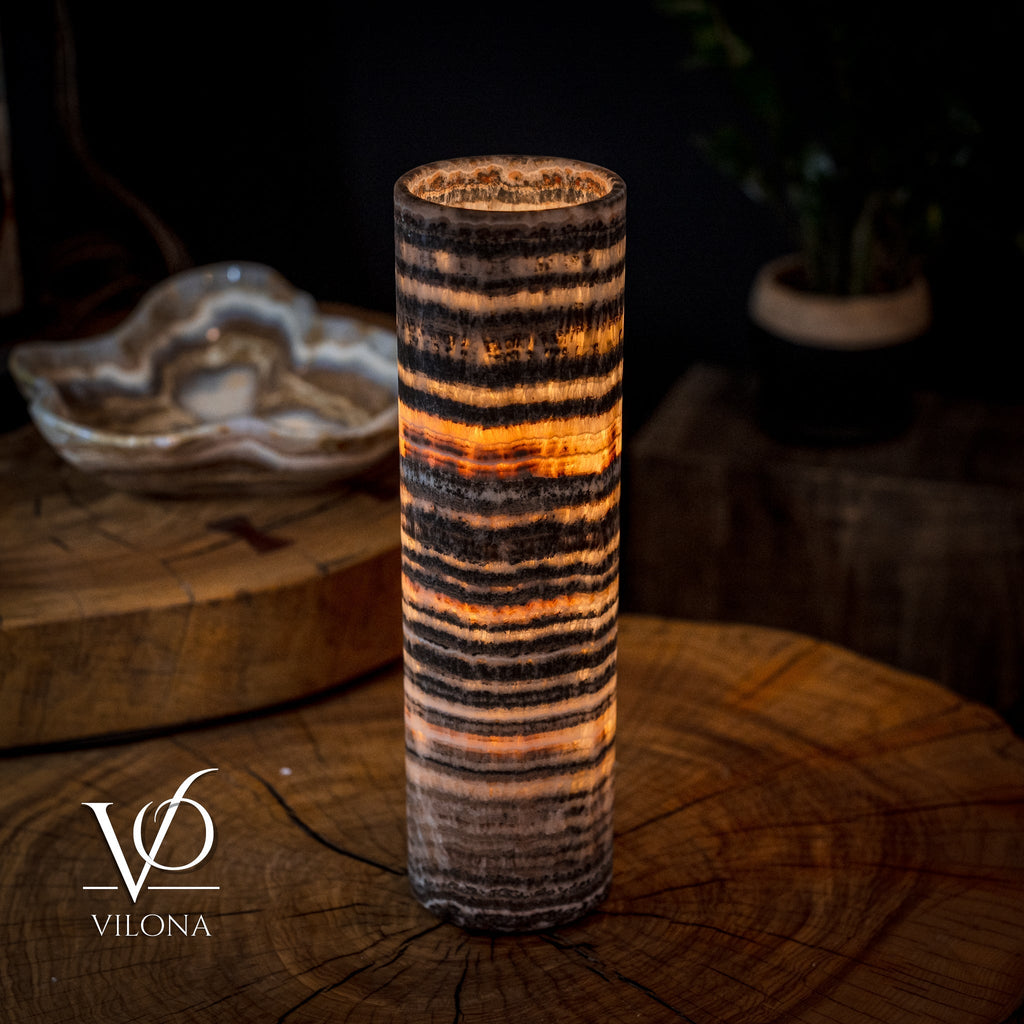 Tangerine Crystal (Onyx Table Lamp #32)