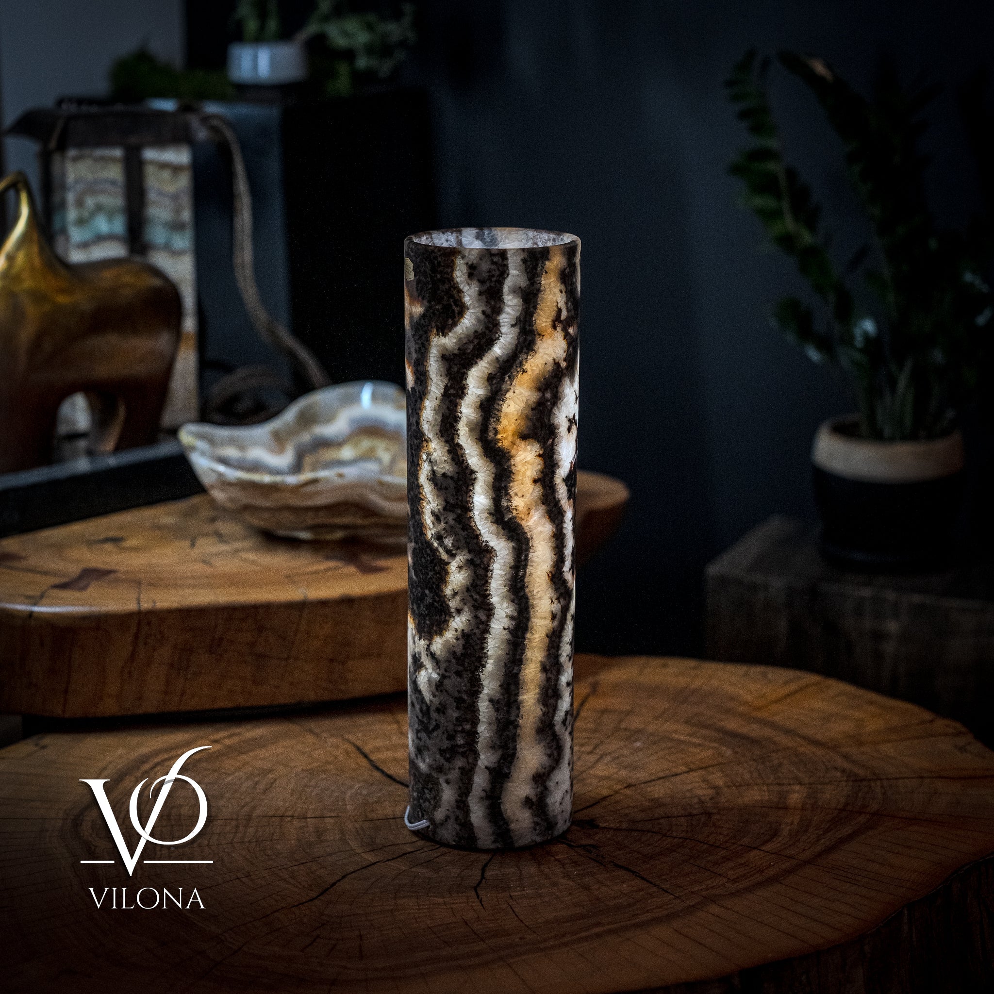 Tangerine Crystal (Onyx Table Lamp #33)