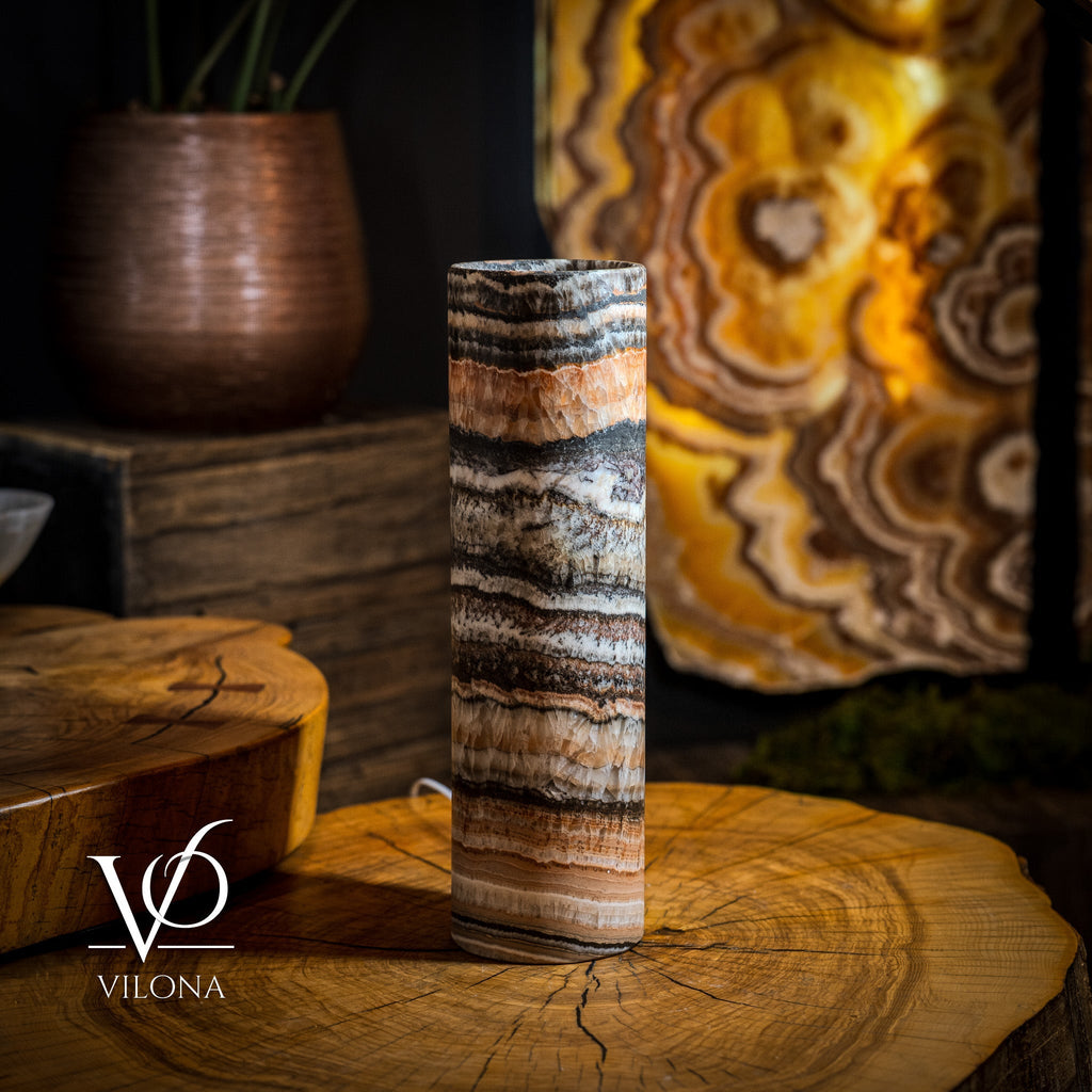 Tangerine Crystal (Onyx Table Lamp #40)