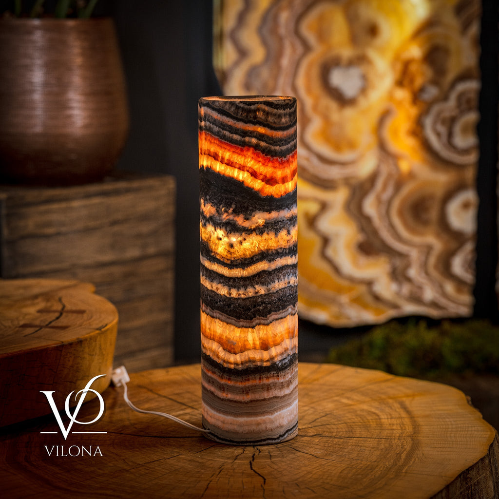 Tangerine Crystal (Onyx Table Lamp #41)