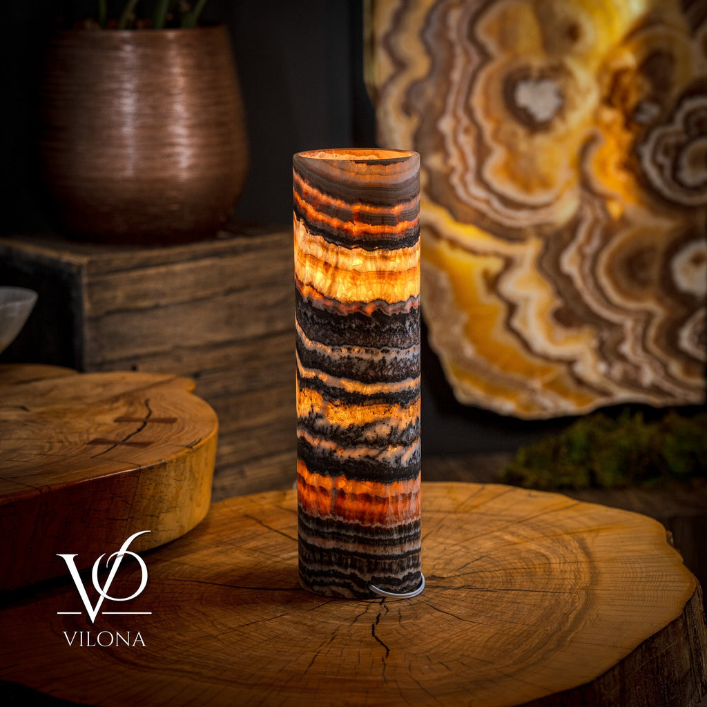 Tangerine Crystal (Onyx Table Lamp #42)
