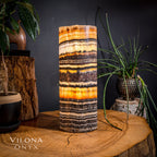 Tangerine Sierra Onyx Lamp (Medium Table Lamp #10)