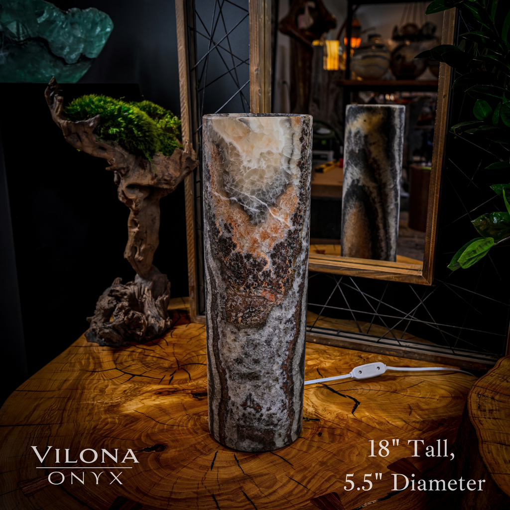 Tangerine Sierra Onyx Lamp (Table Lamp #10)