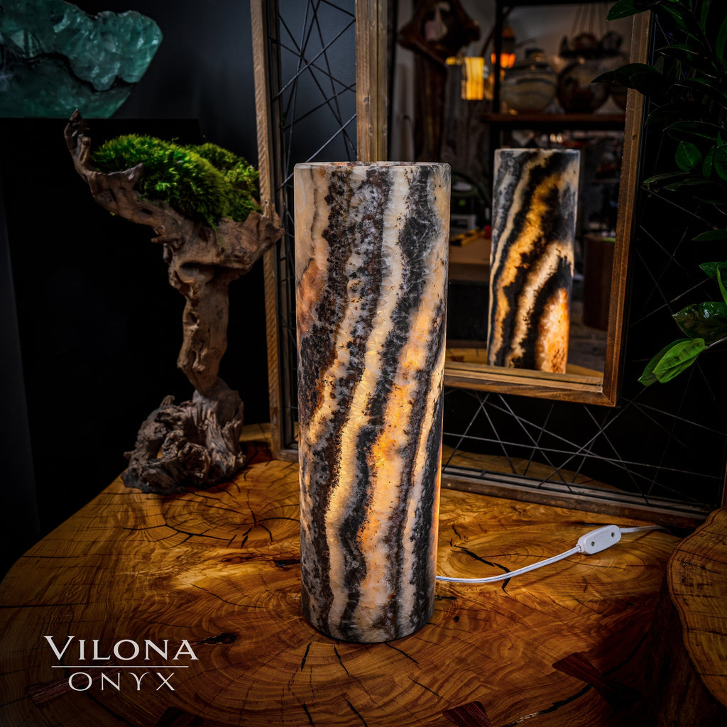 Tangerine Sierra Onyx Lamp (Table Lamp #10)