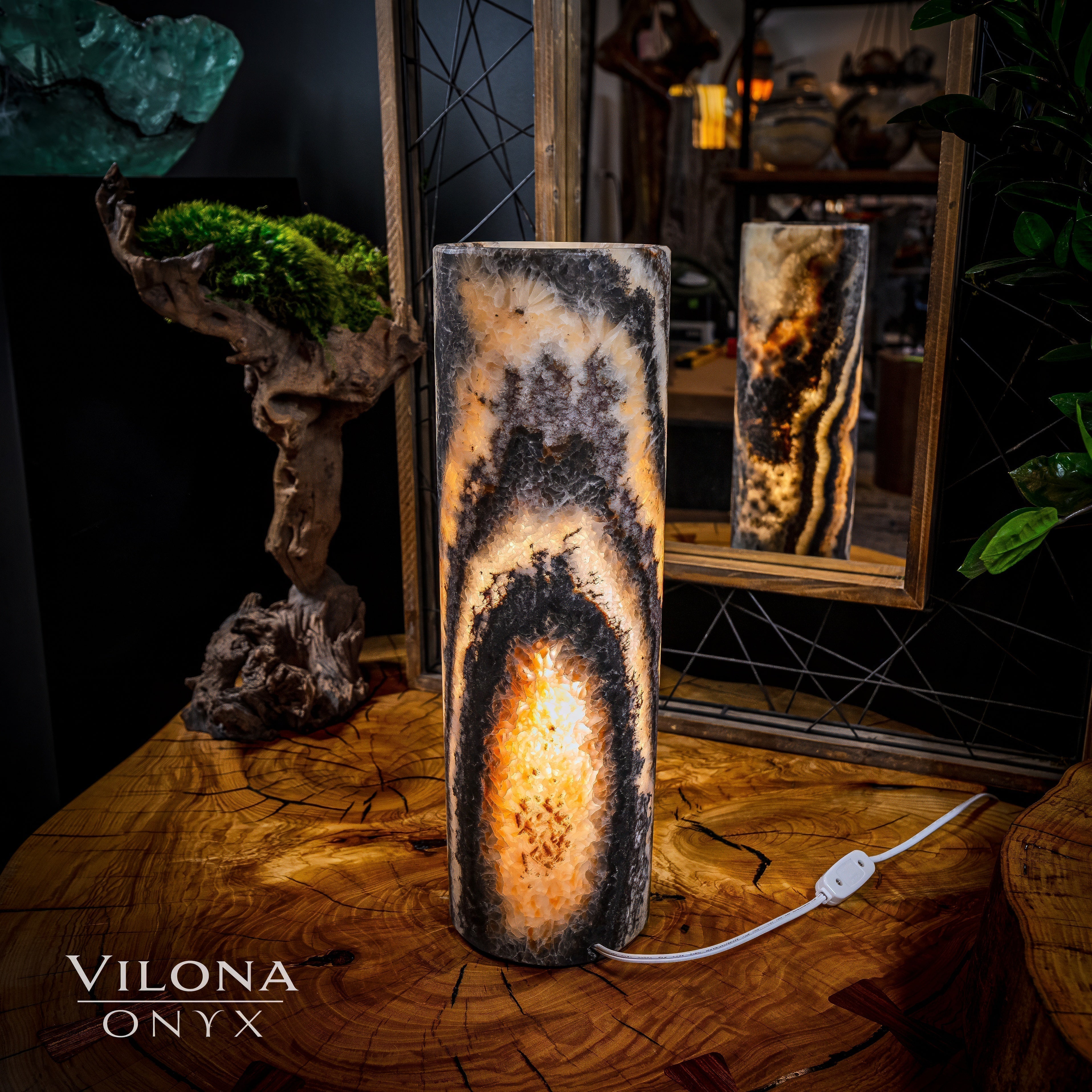 Tangerine Sierra Onyx Lamp (Table Lamp #10)