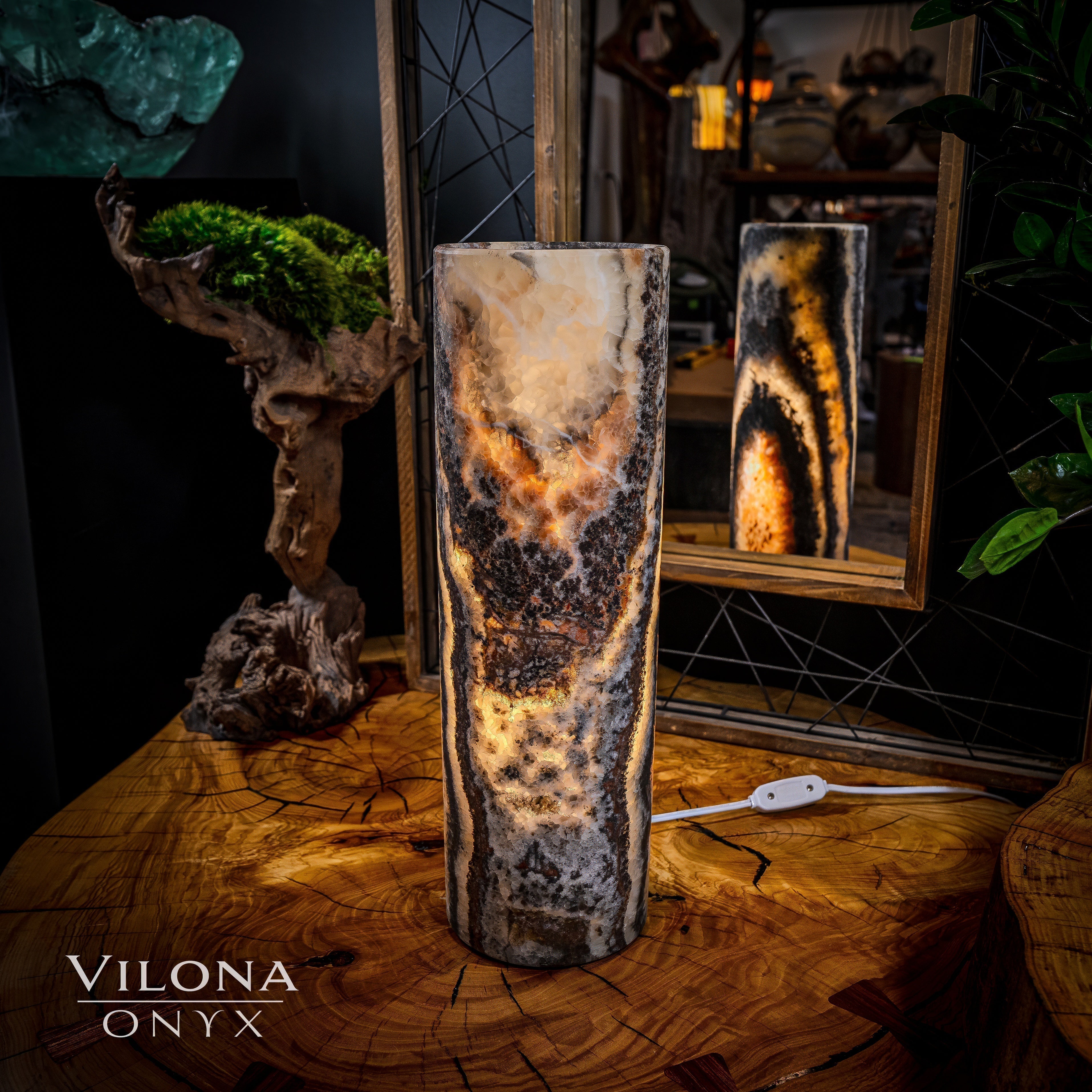 Tangerine Sierra Onyx Lamp (Table Lamp #10)