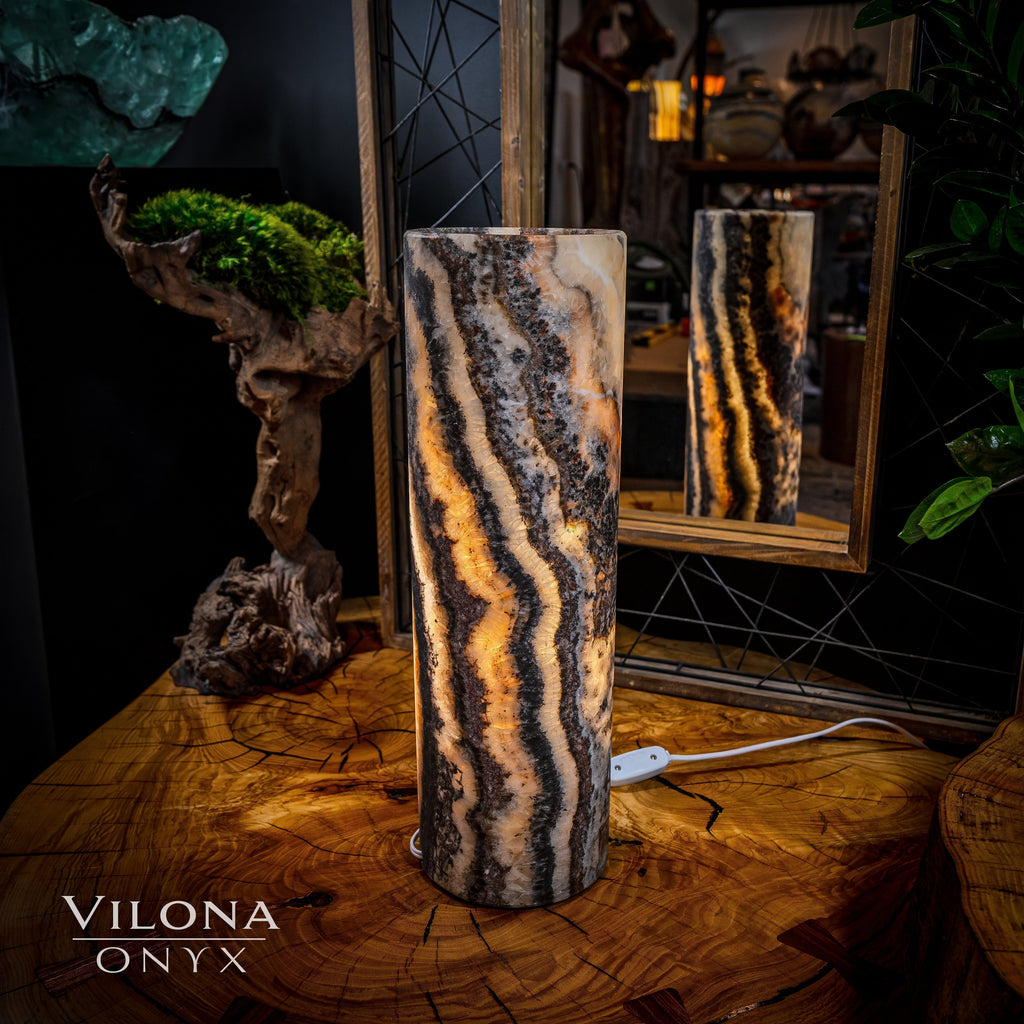 Tangerine Sierra Onyx Lamp (Table Lamp #10)