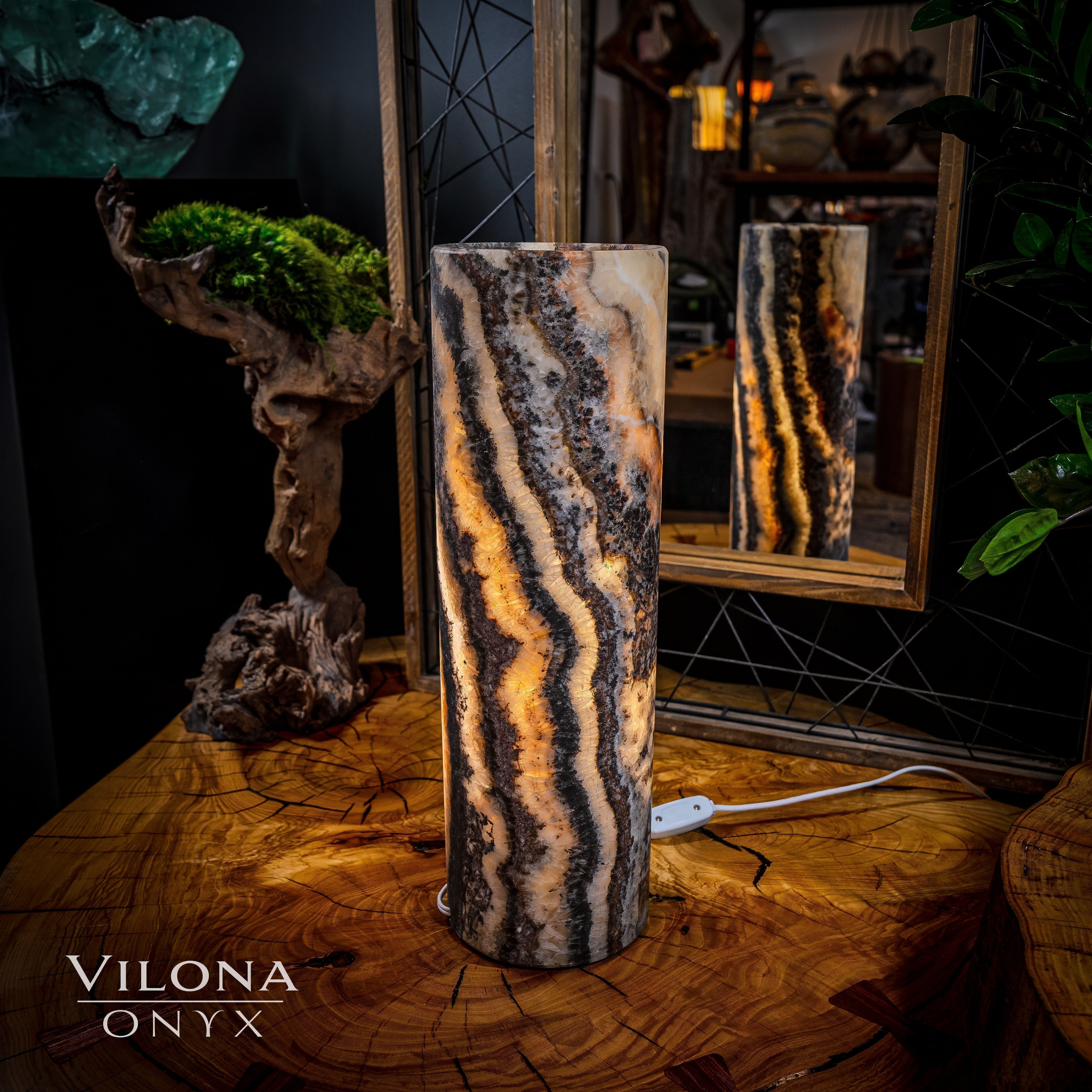 Tangerine Sierra Onyx Lamp (Table Lamp #10)