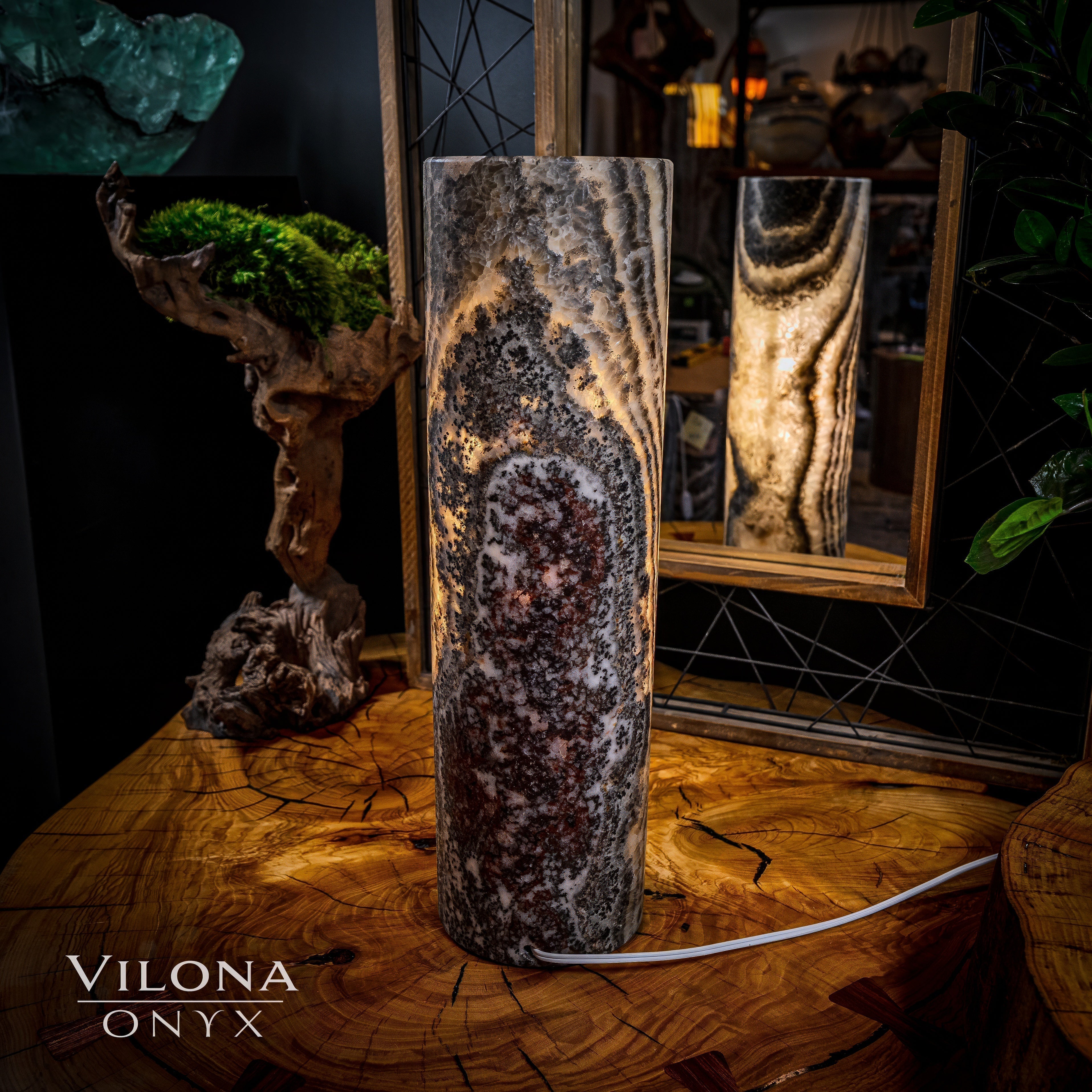 Tangerine Sierra Onyx Lamp (Table Lamp #13)