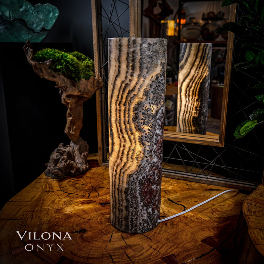 Tangerine Sierra Onyx Lamp (Table Lamp #13)