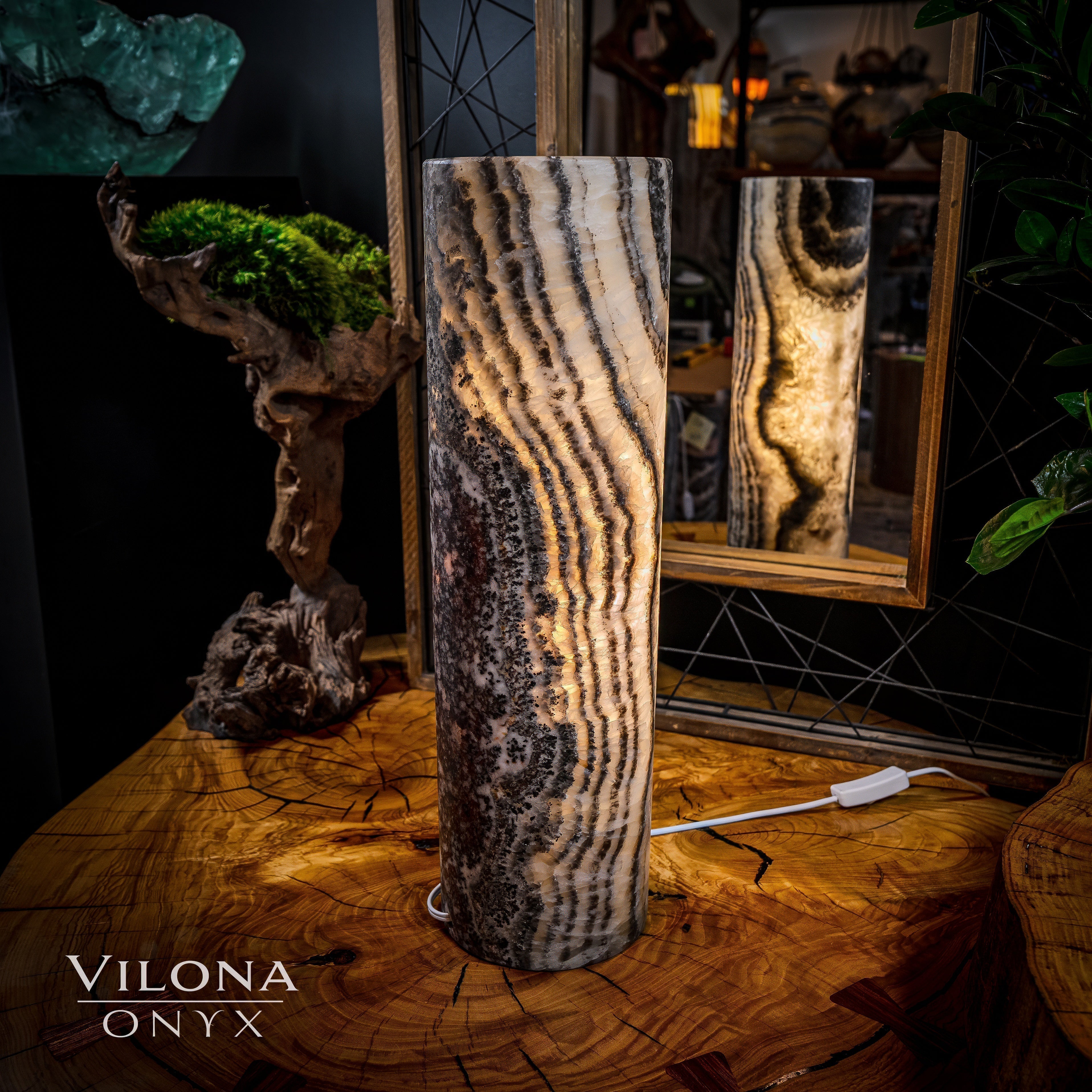 Tangerine Sierra Onyx Lamp (Table Lamp #13)