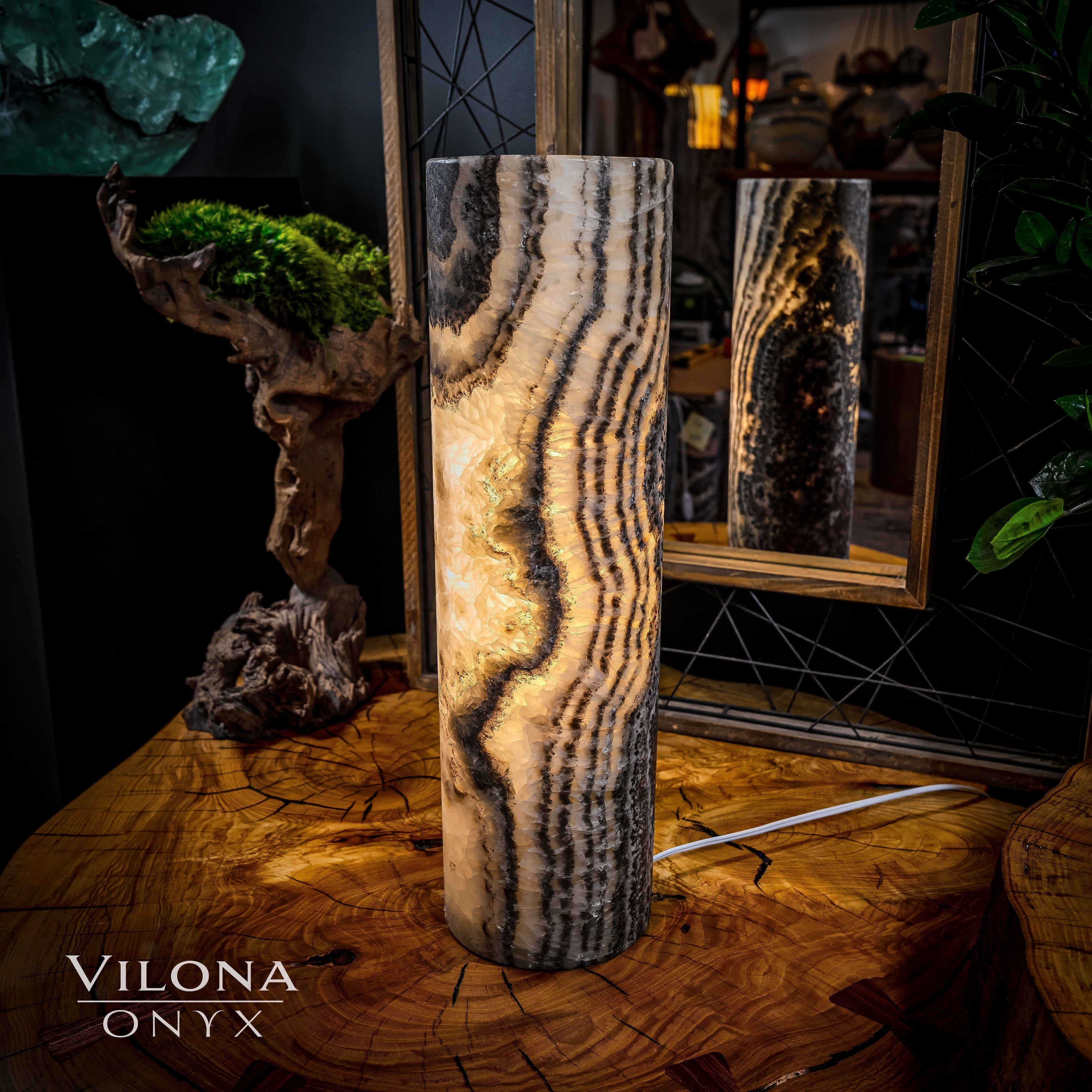Tangerine Sierra Onyx Lamp (Table Lamp #13)