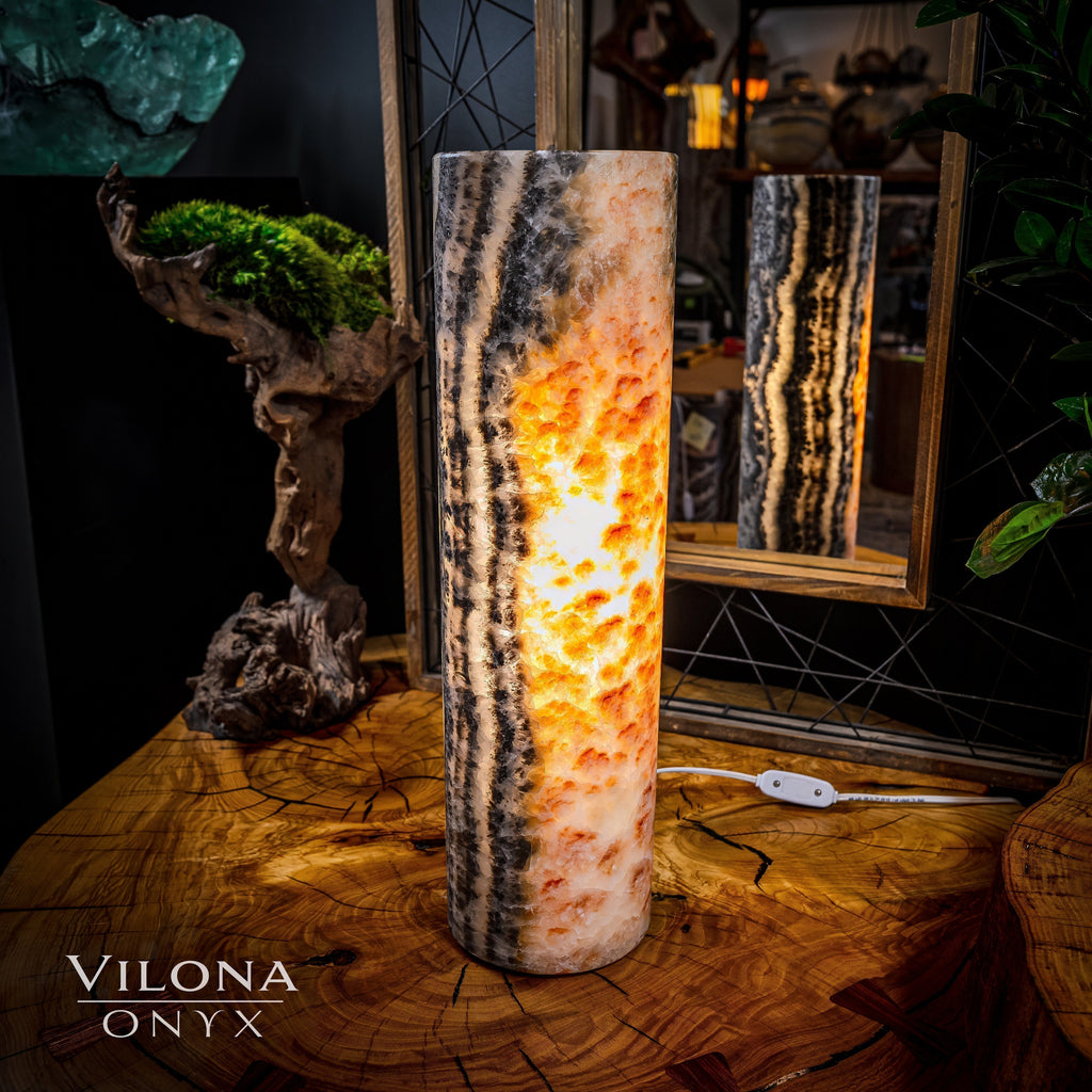 Tangerine Sierra Onyx Lamp (Table Lamp #14)