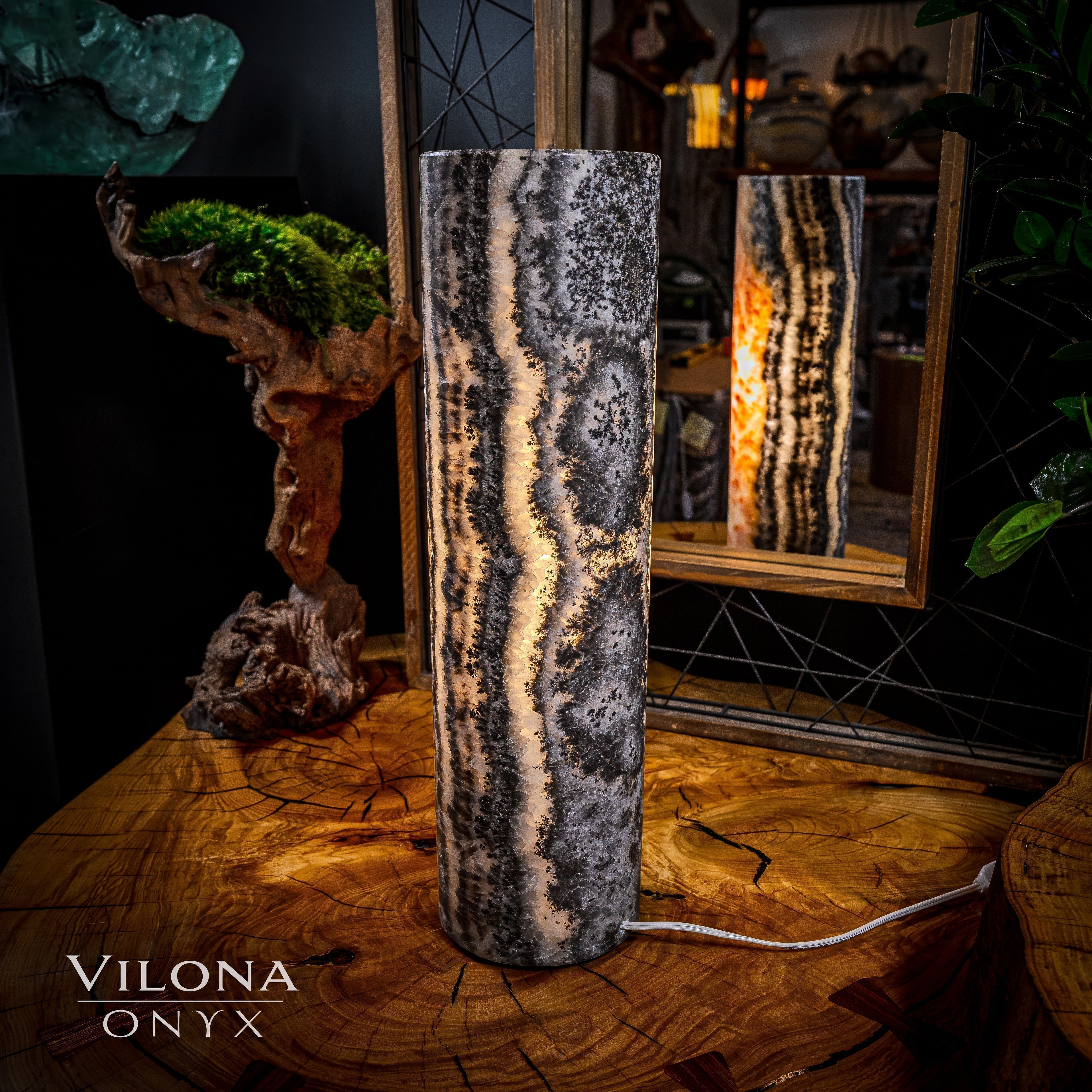 Tangerine Sierra Onyx Lamp (Table Lamp #14)