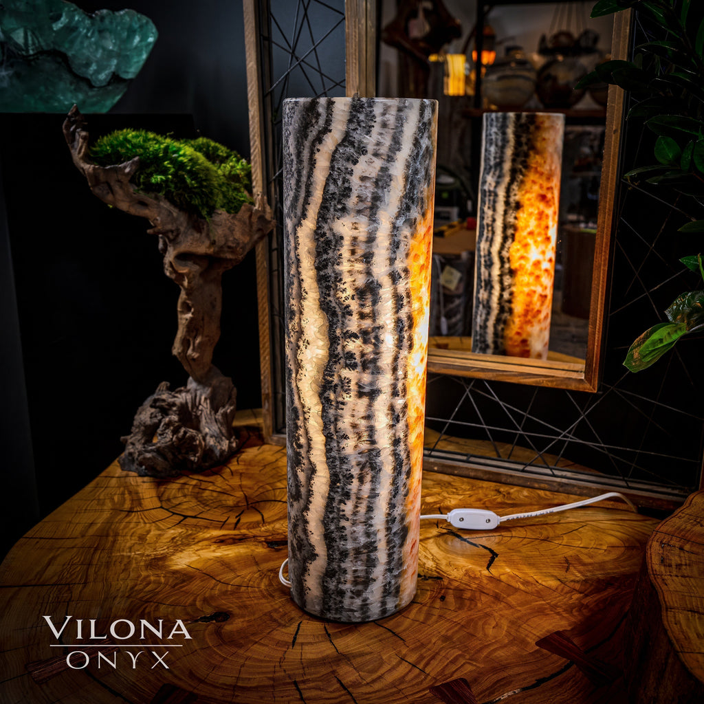 Tangerine Sierra Onyx Lamp (Table Lamp #14)