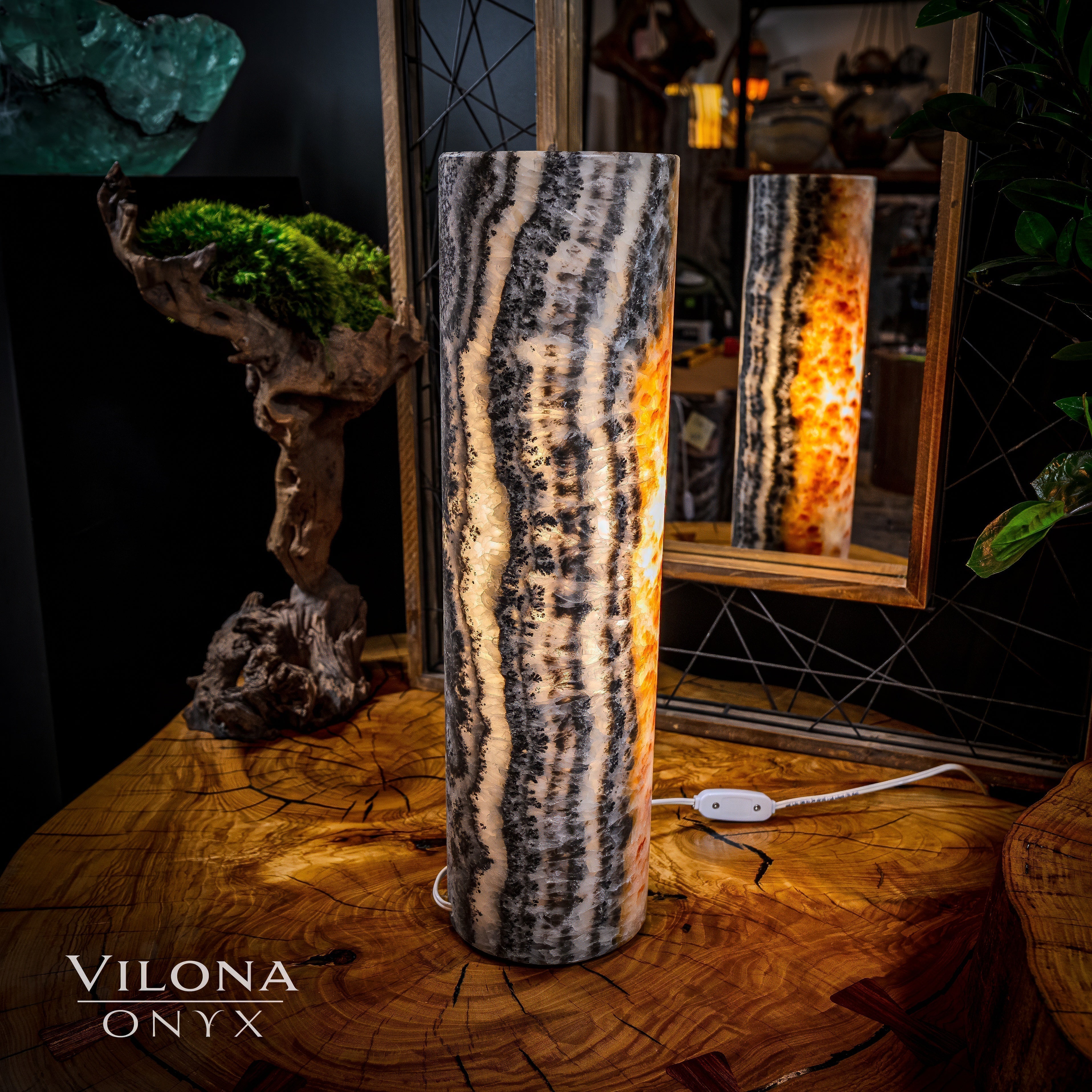 Tangerine Sierra Onyx Lamp (Table Lamp #14)