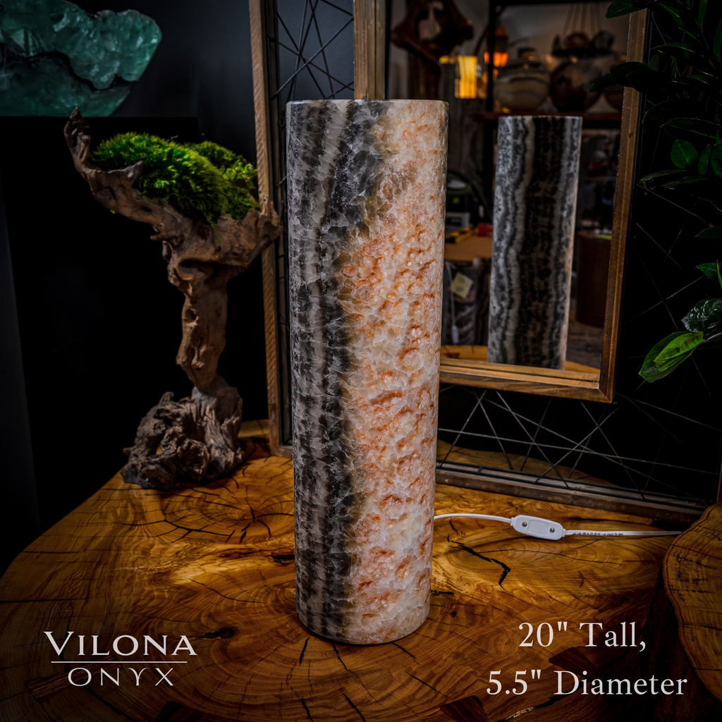 Tangerine Sierra Onyx Lamp (Table Lamp #14)