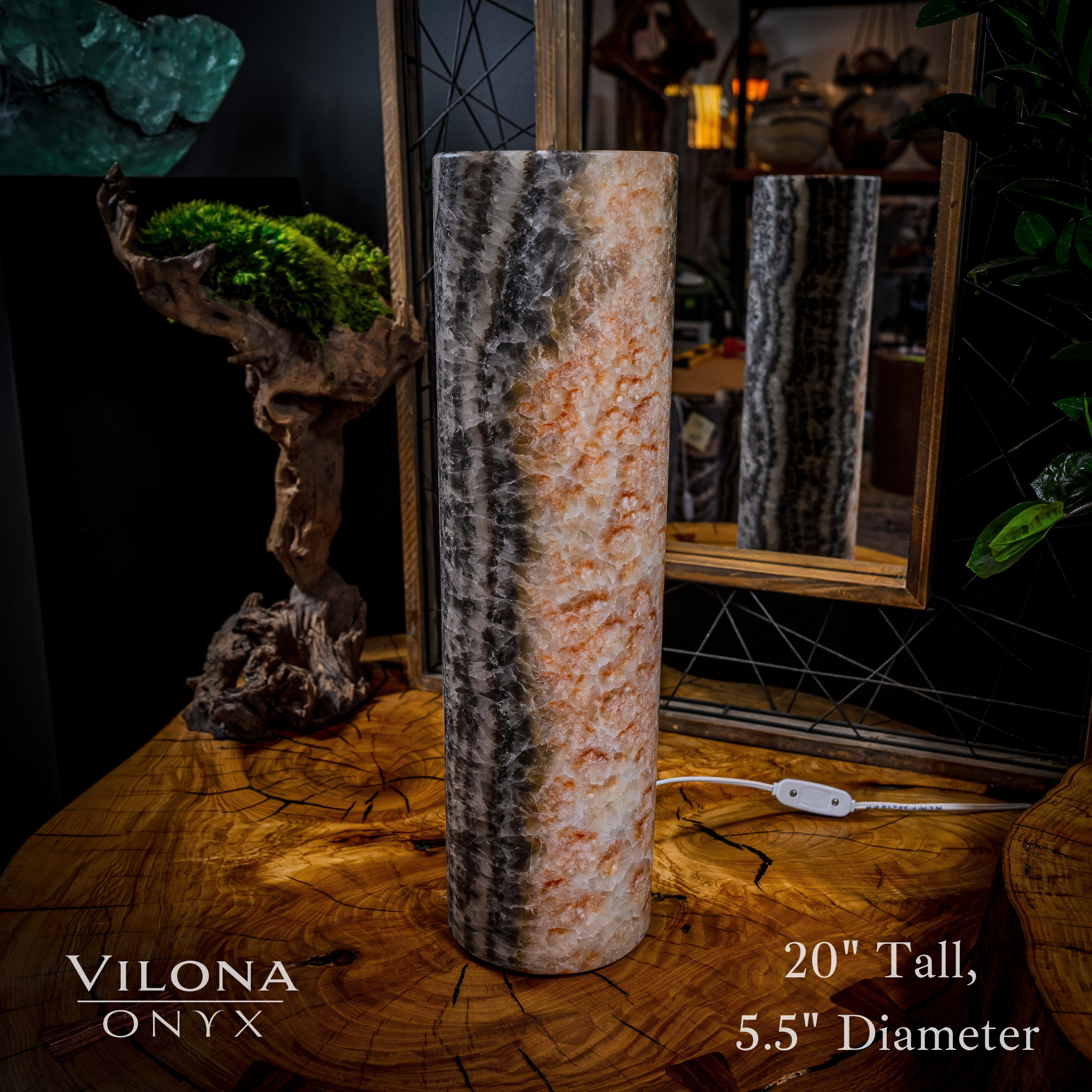 Tangerine Sierra Onyx Lamp (Table Lamp #14)