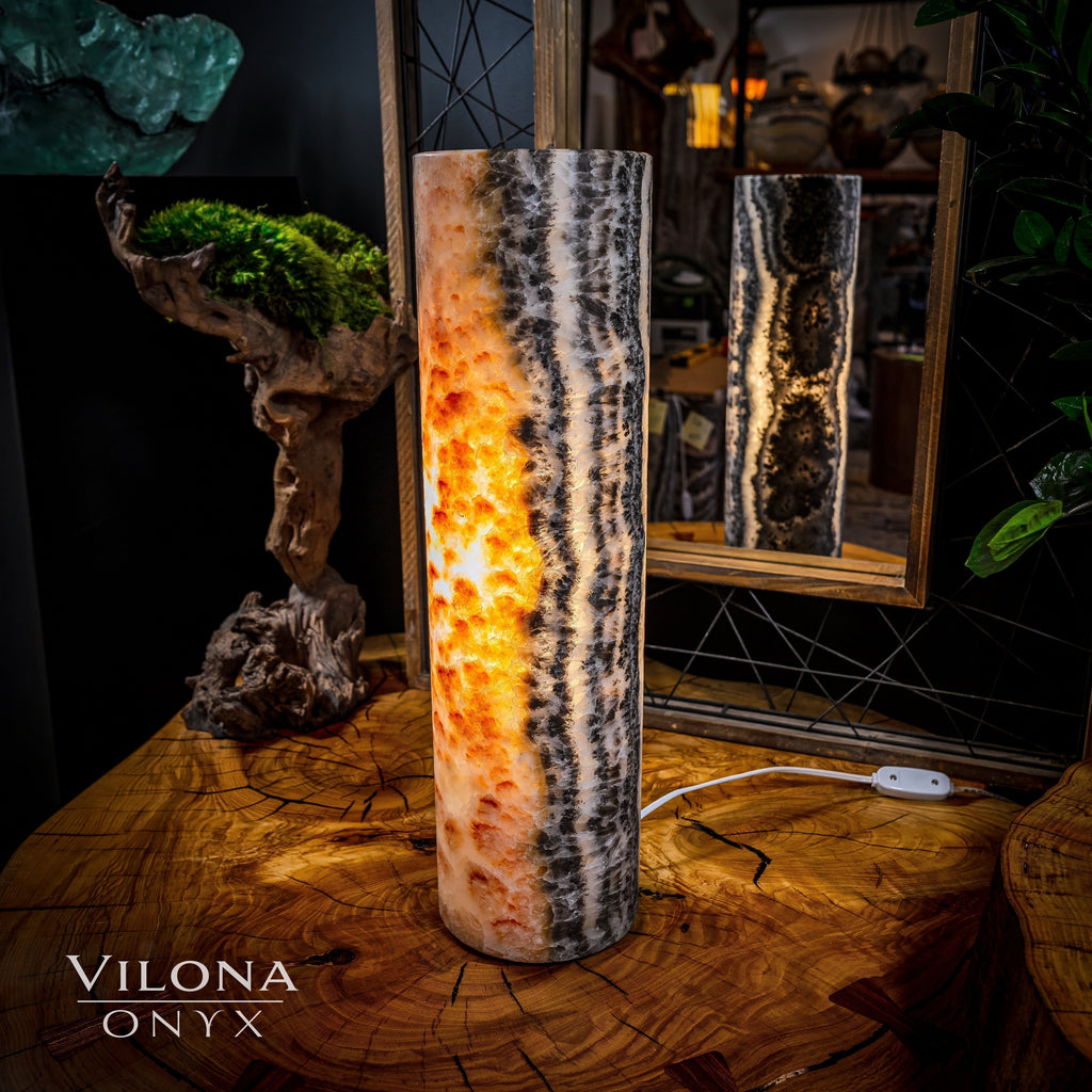 Tangerine Sierra Onyx Lamp (Table Lamp #14)