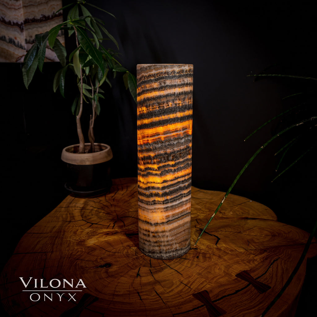 Tangerine Sierra Onyx Lamp (Table Lamp #16)