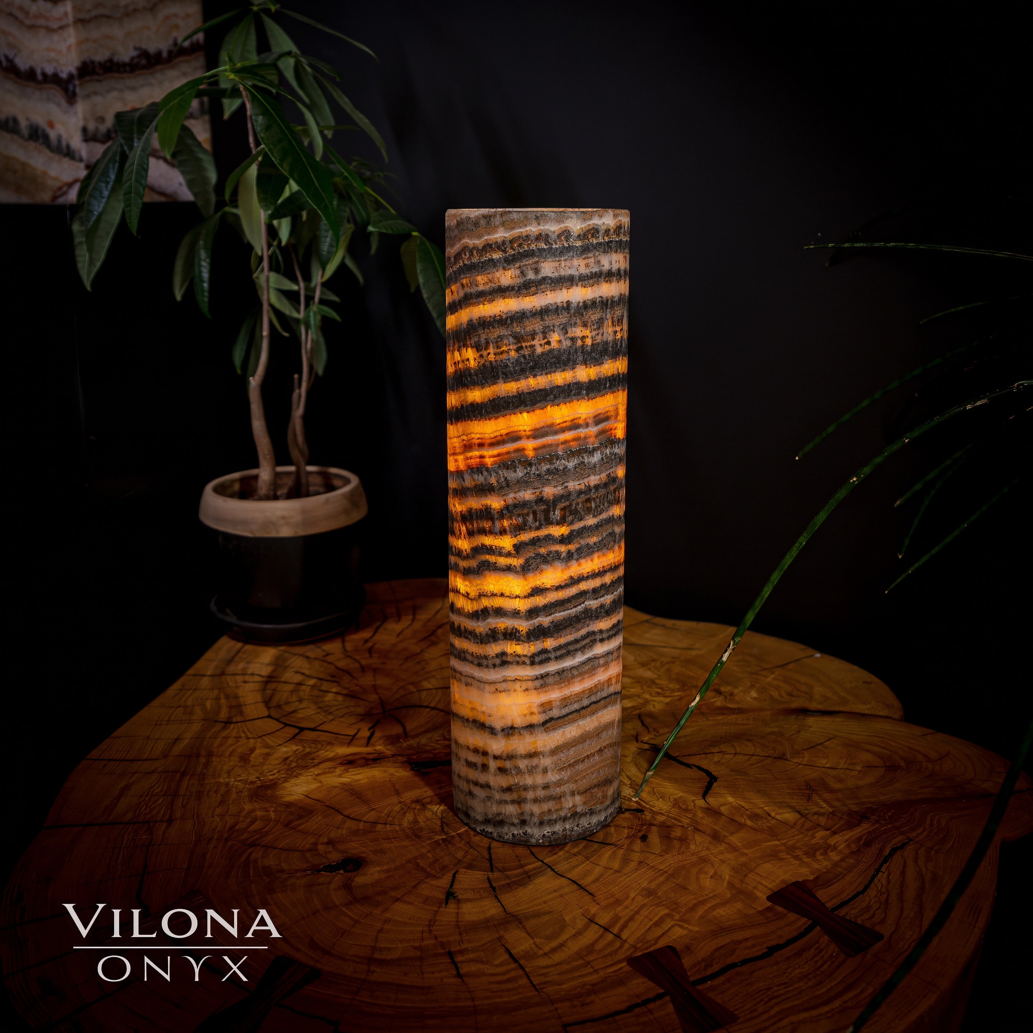 Tangerine Sierra Onyx Lamp (Table Lamp #16)