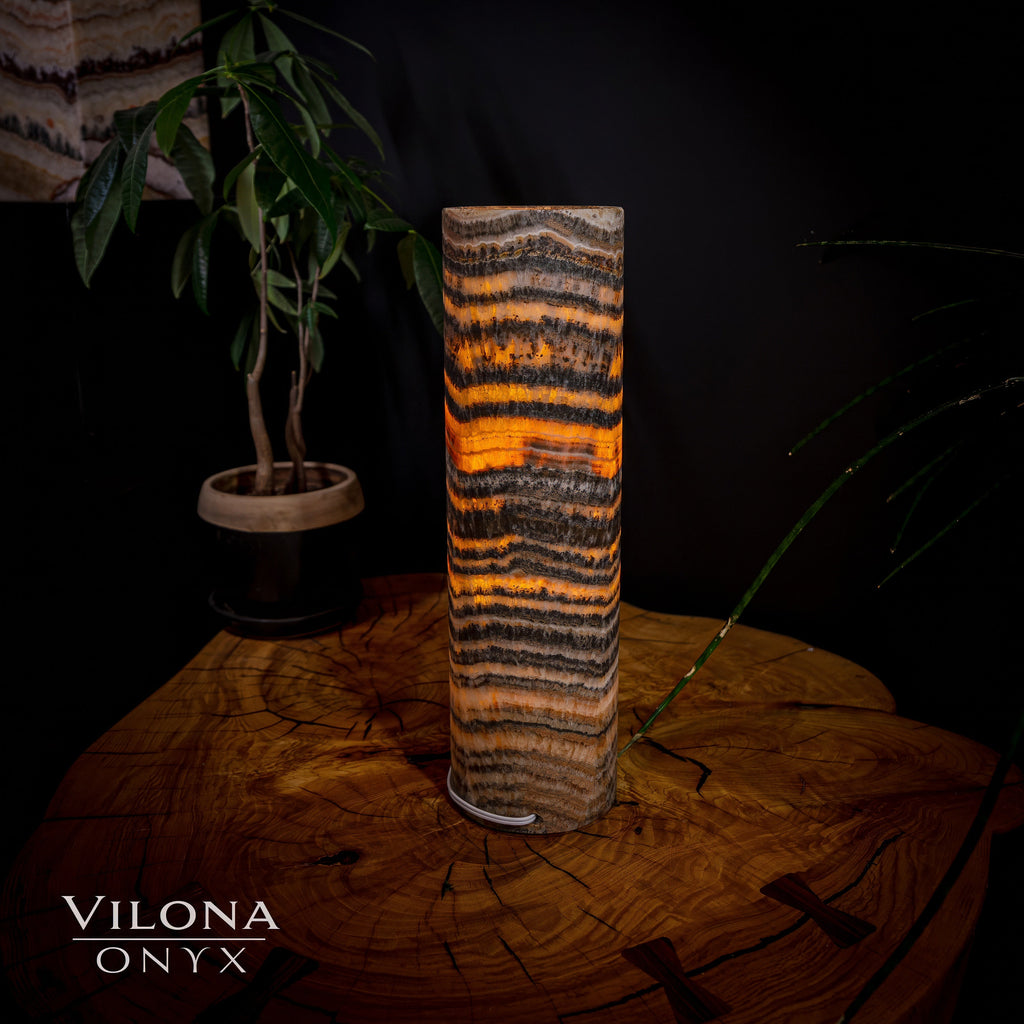 Tangerine Sierra Onyx Lamp (Table Lamp #16)