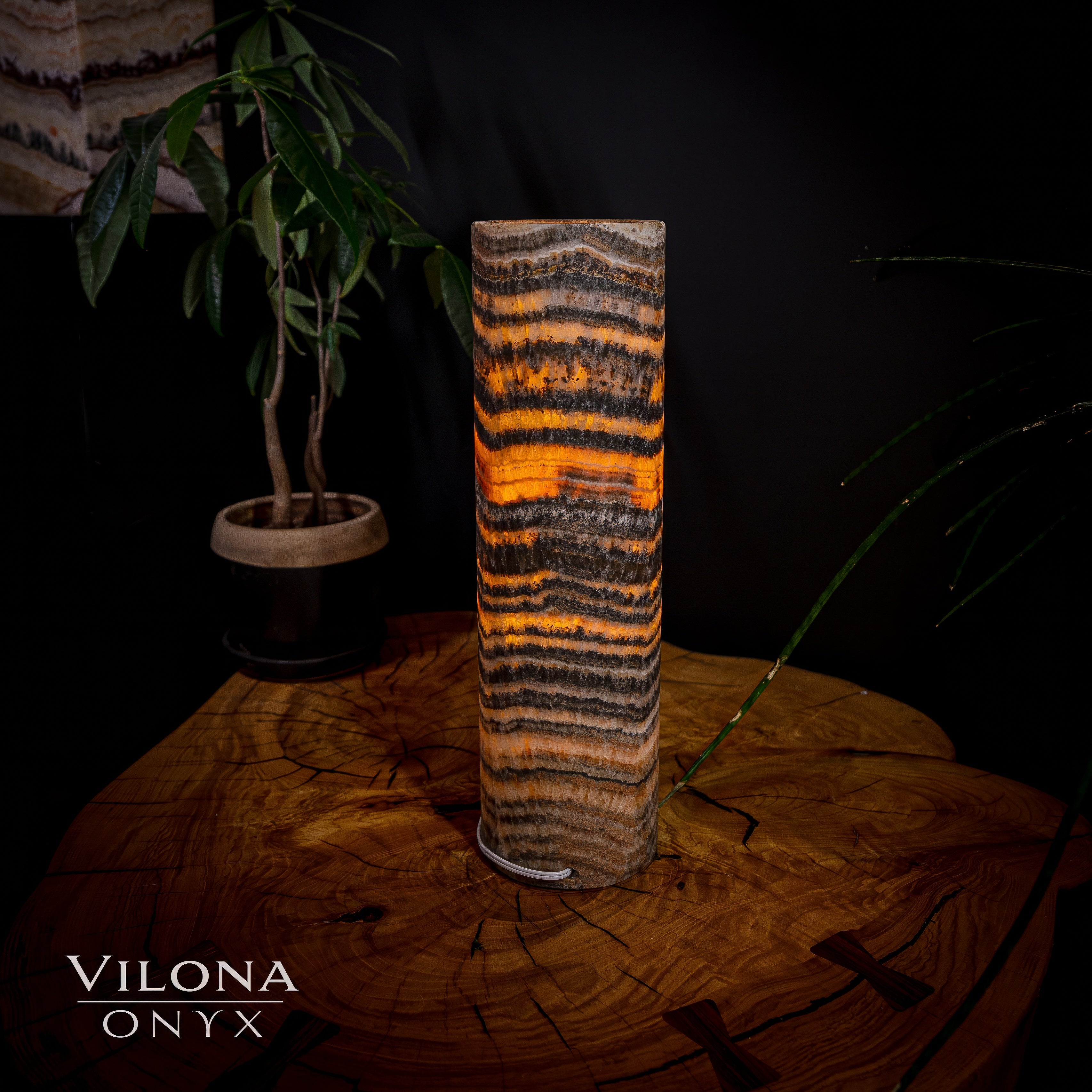 Tangerine Sierra Onyx Lamp (Table Lamp #16)