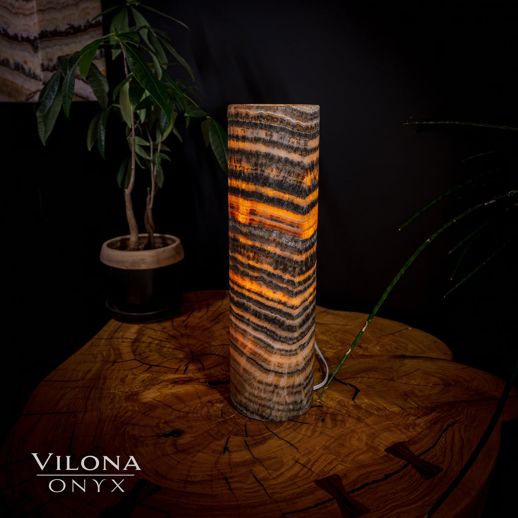 Tangerine Sierra Onyx Lamp (Table Lamp #16)
