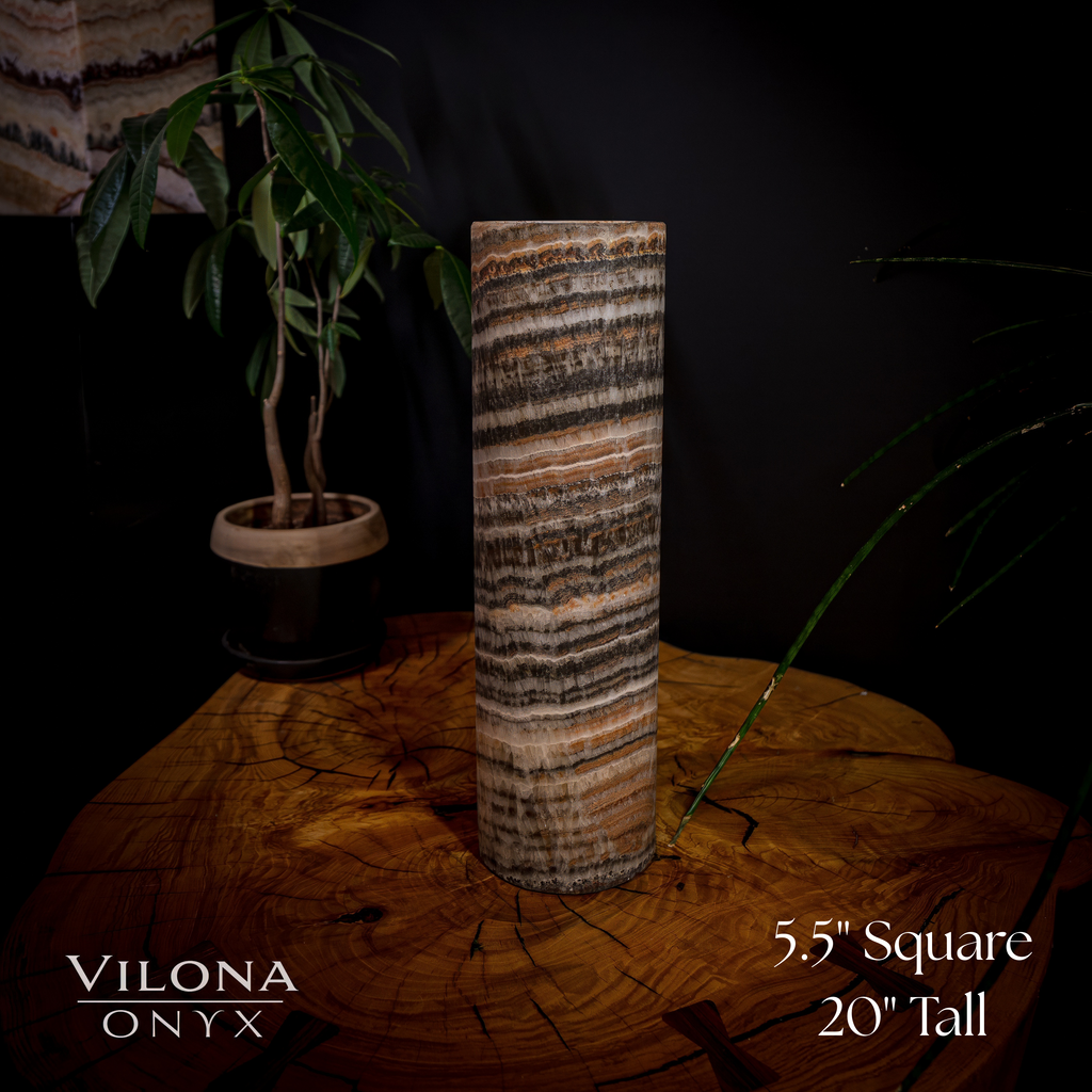 Tangerine Sierra Onyx Lamp (Table Lamp #16)