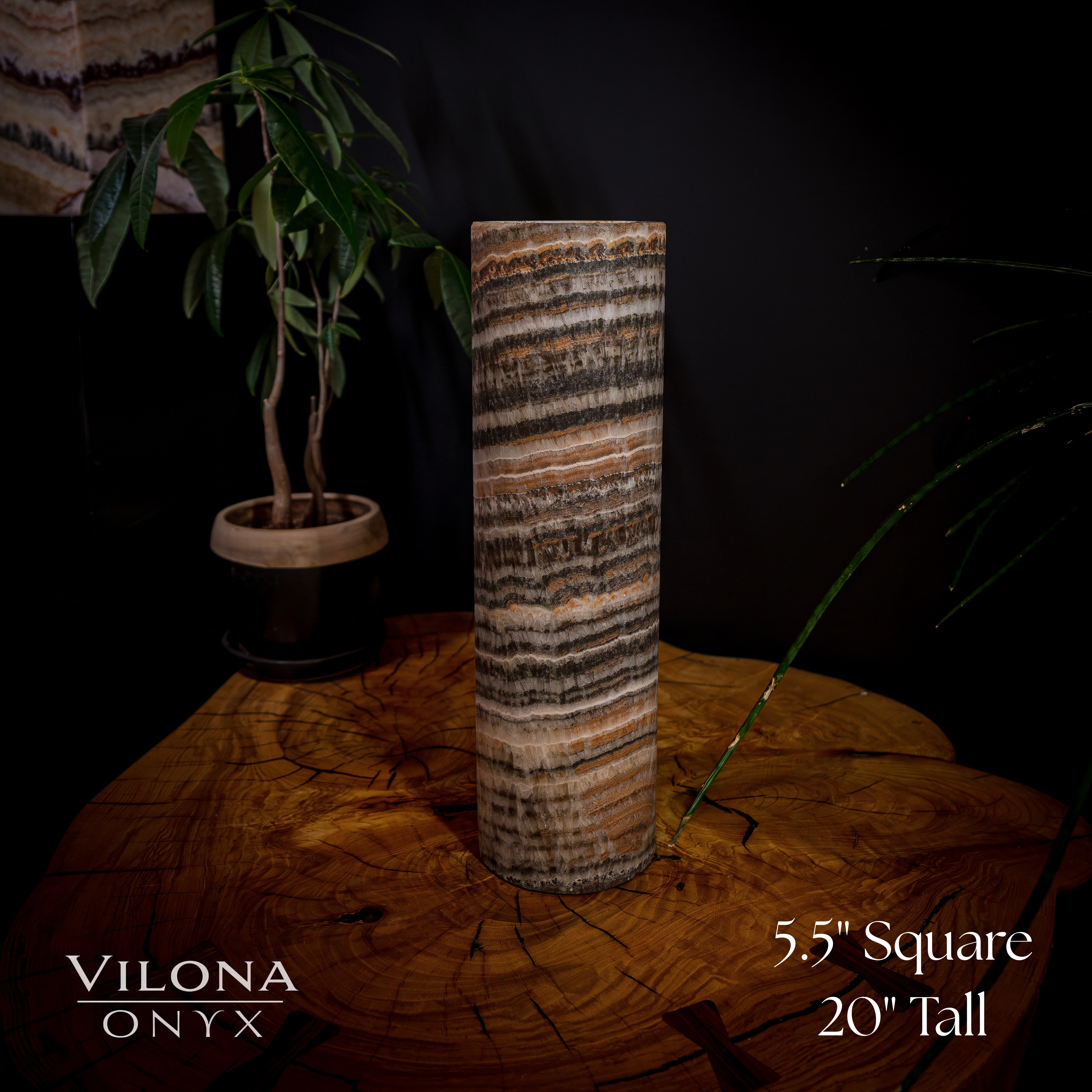 Tangerine Sierra Onyx Lamp (Table Lamp #16)