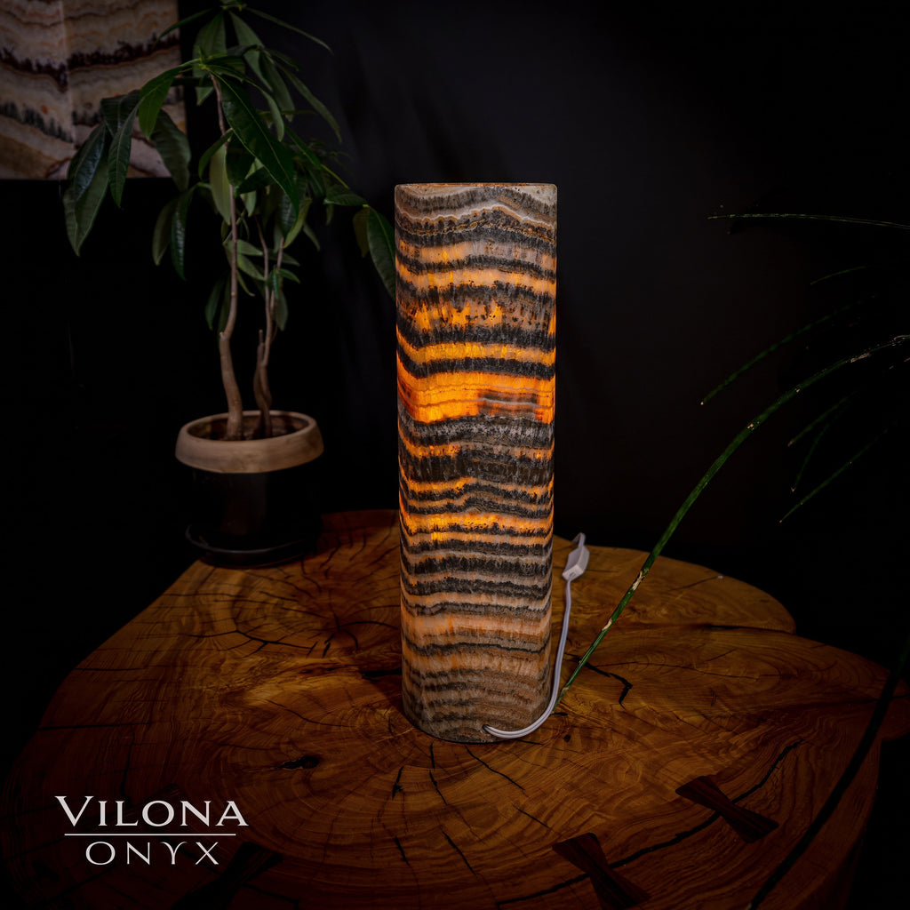 Tangerine Sierra Onyx Lamp (Table Lamp #16)