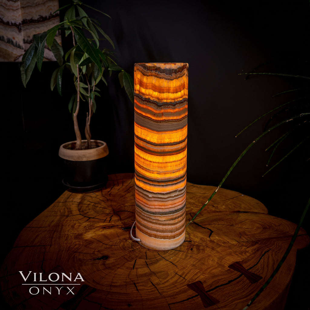 Tangerine Sierra Onyx Lamp (Table Lamp #18)