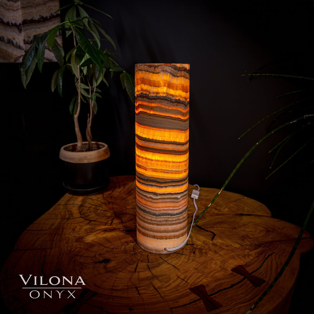 Tangerine Sierra Onyx Lamp (Table Lamp #18)