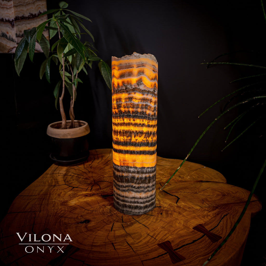 Tangerine Sierra Onyx Lamp (Table Lamp #23)